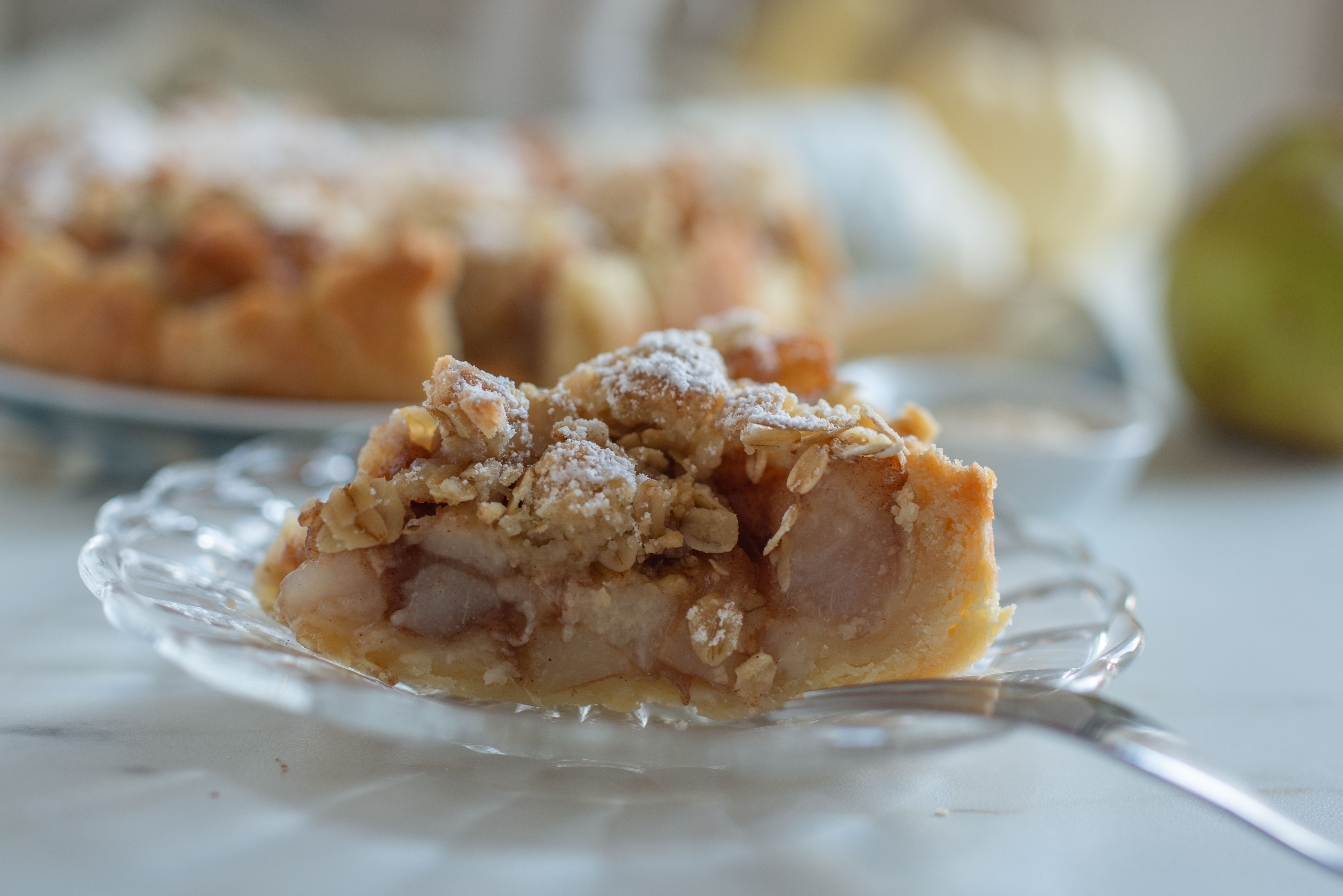 Grateful hearts and desert skies — that’s Thanksgiving, Arizona style with a Pear crumble pie! - Mesquite flour crust anyone?