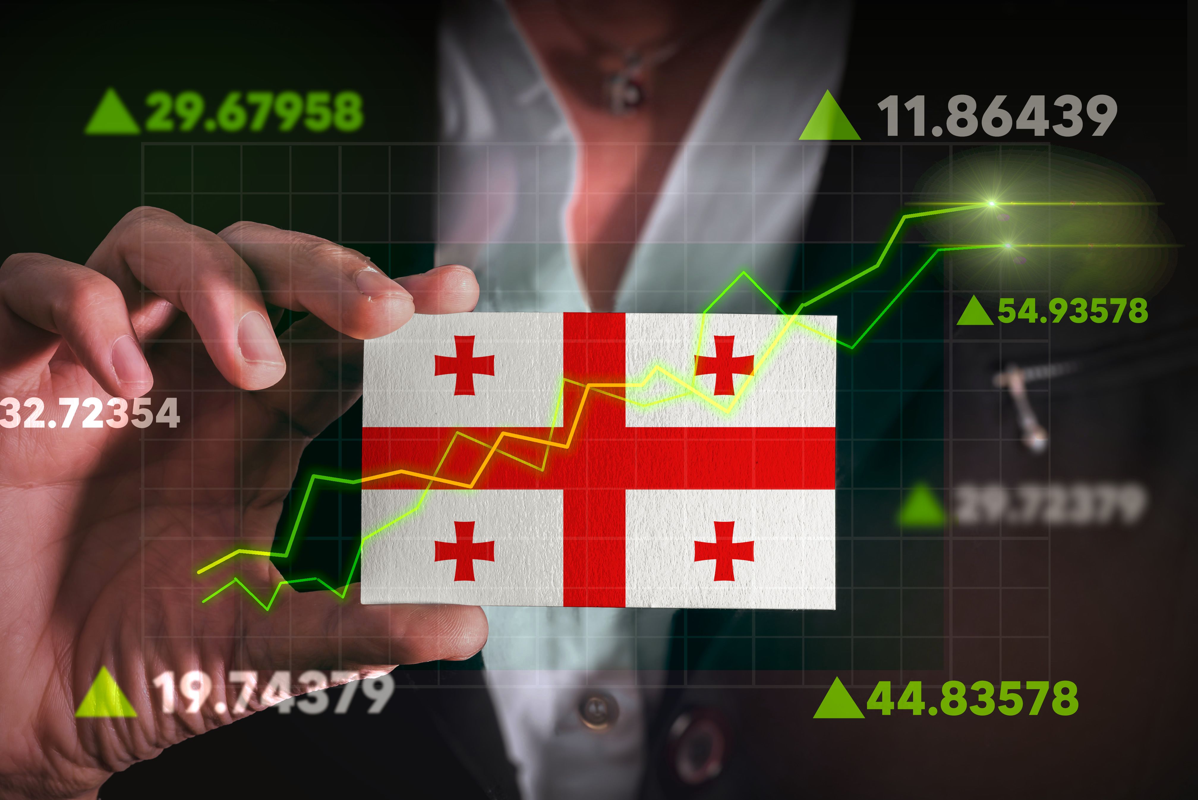 Graph growing up in Front Of Georgia Flag.