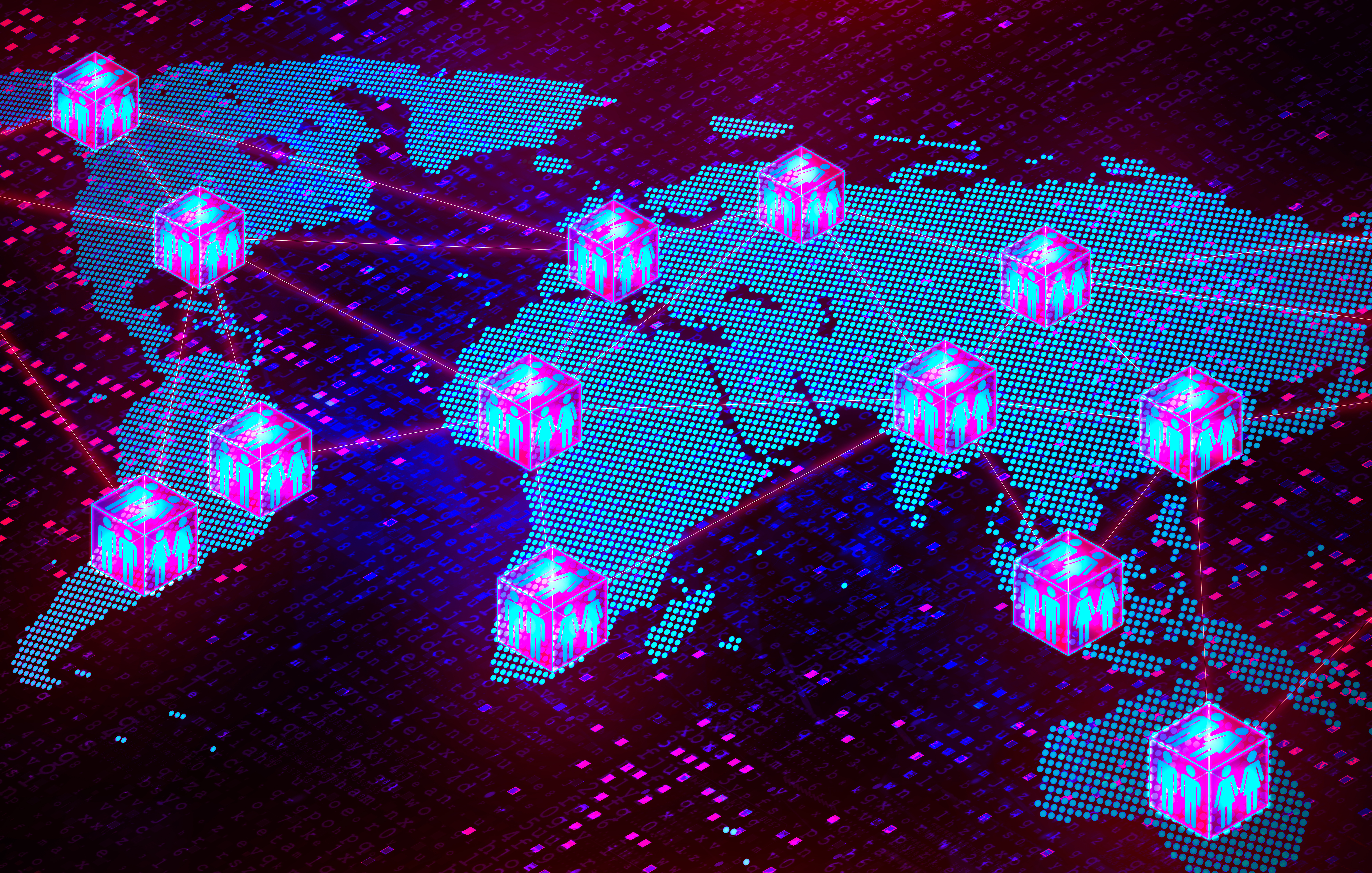 Decentralized Autonomous Organization - DAO - 3D Illustration Decentralized Autonomous Organization - DAO - 3D Illustration