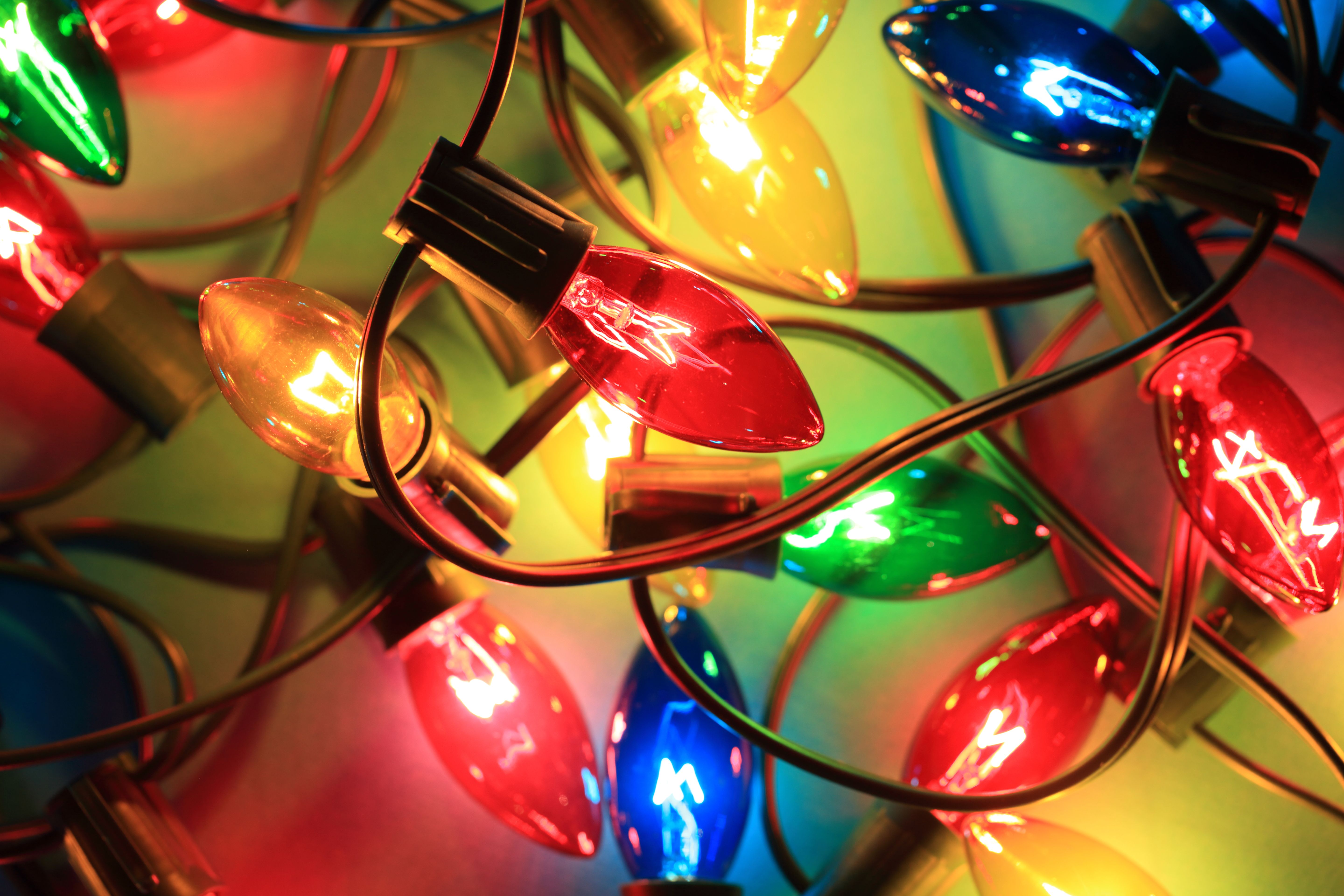 Christmas lights close-up