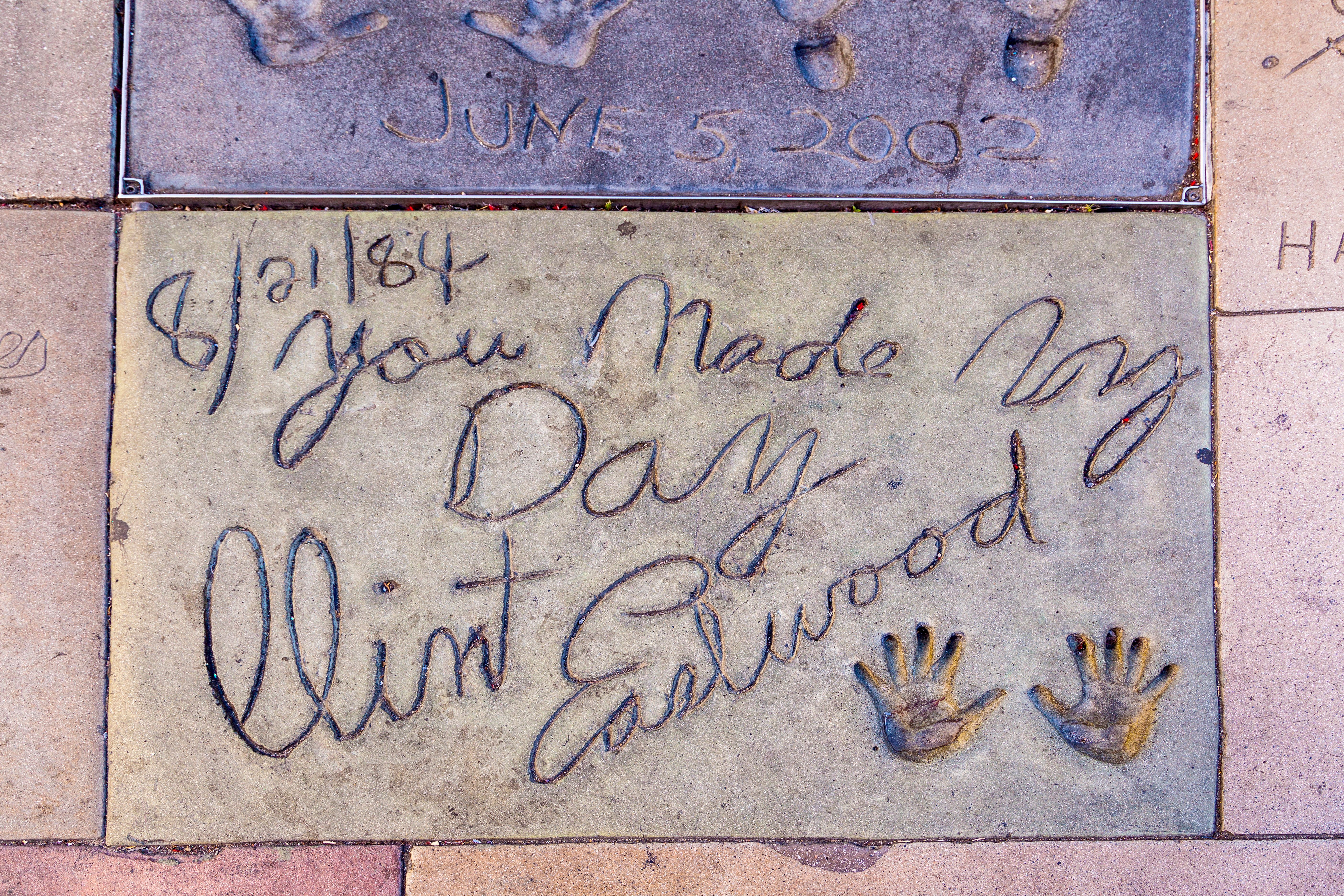 handprints of clint eastwood in Hollywood Boulevard in the concrete handprints of clint eastwood in Hollywood Boulevard in the concrete