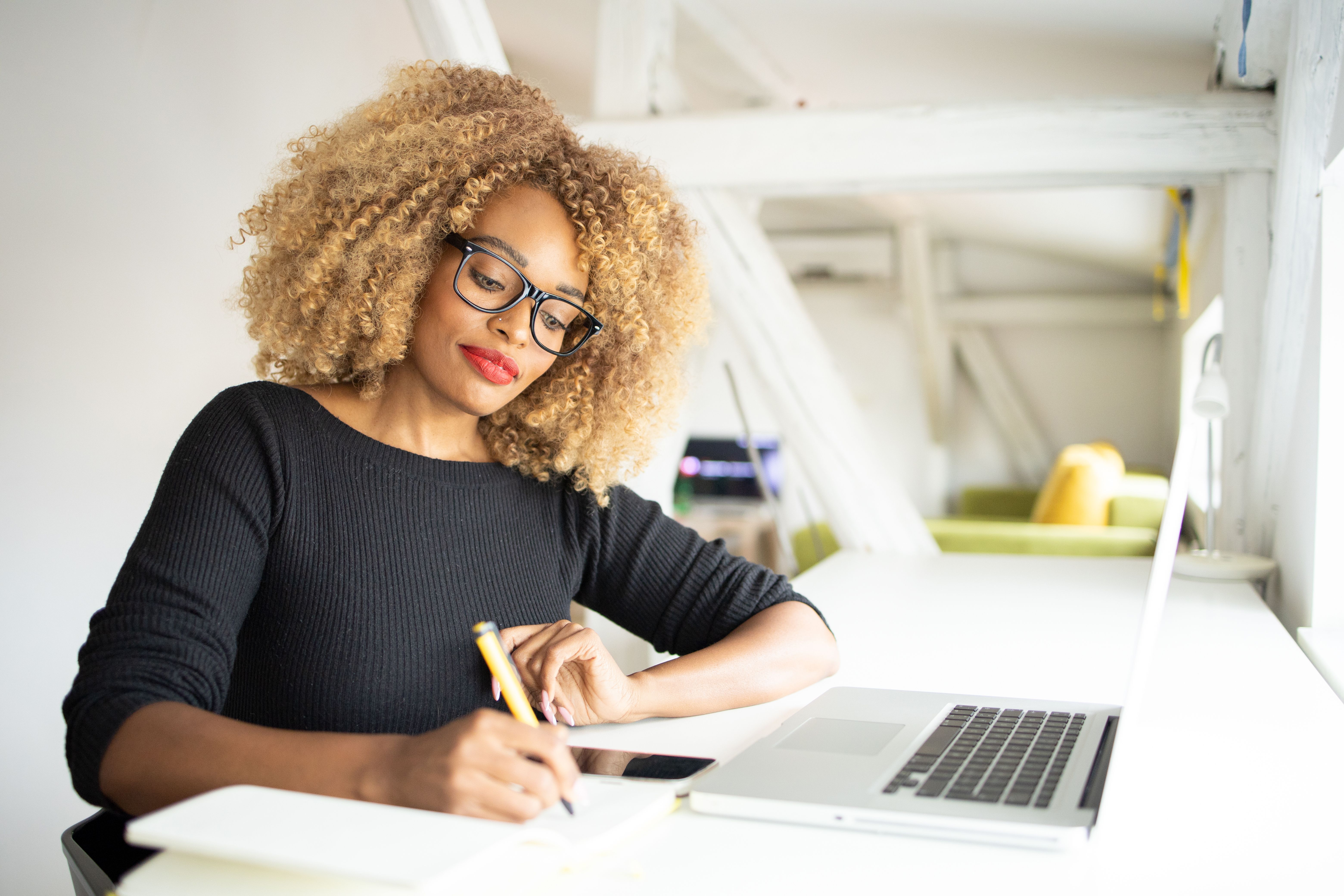 Woman working from home