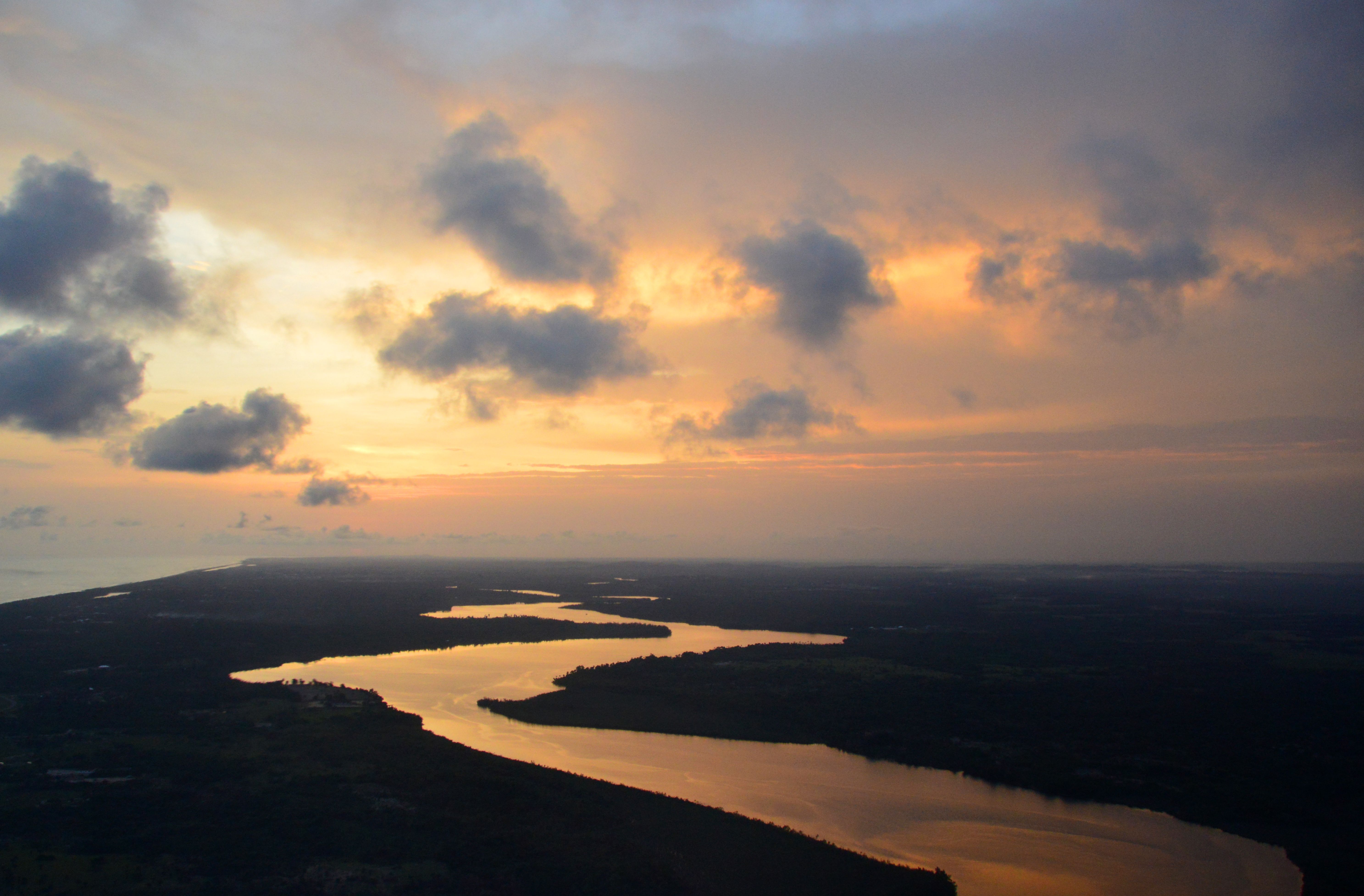 Mesurado River from the air, Monrovia, Liberia