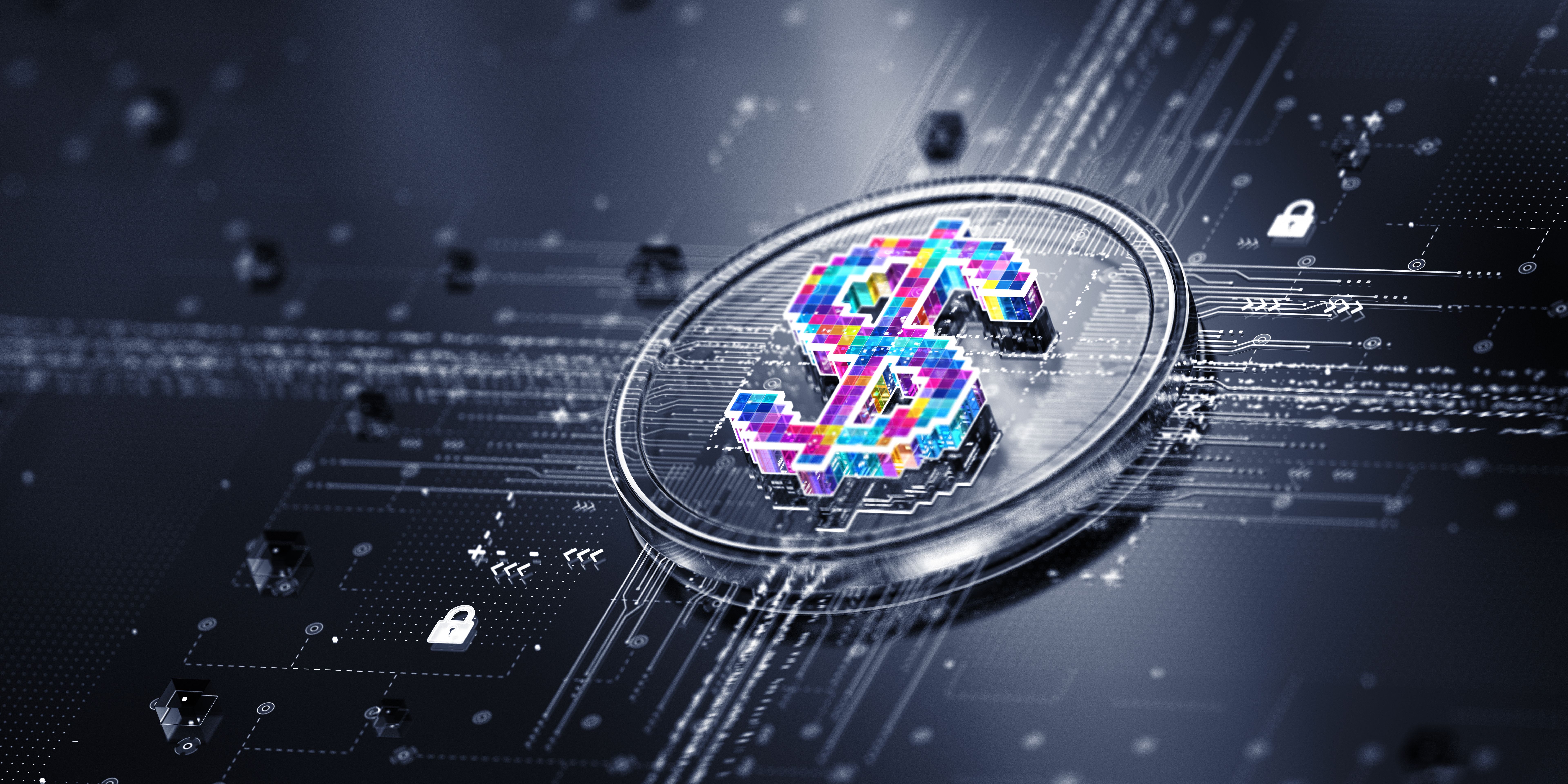 Digital Dollar. Global Financial Technology Concept