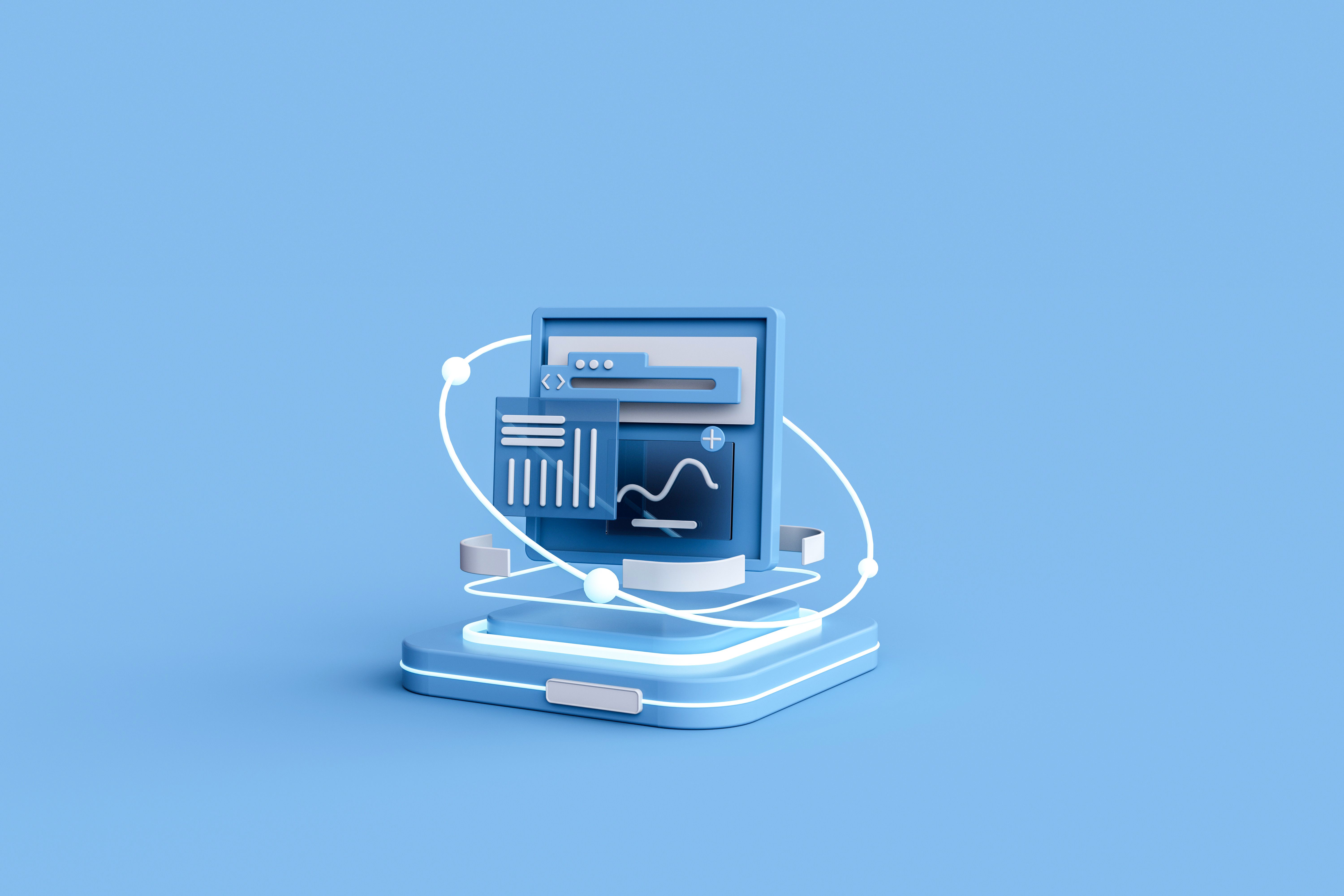 3D rendering of Business finance investment.