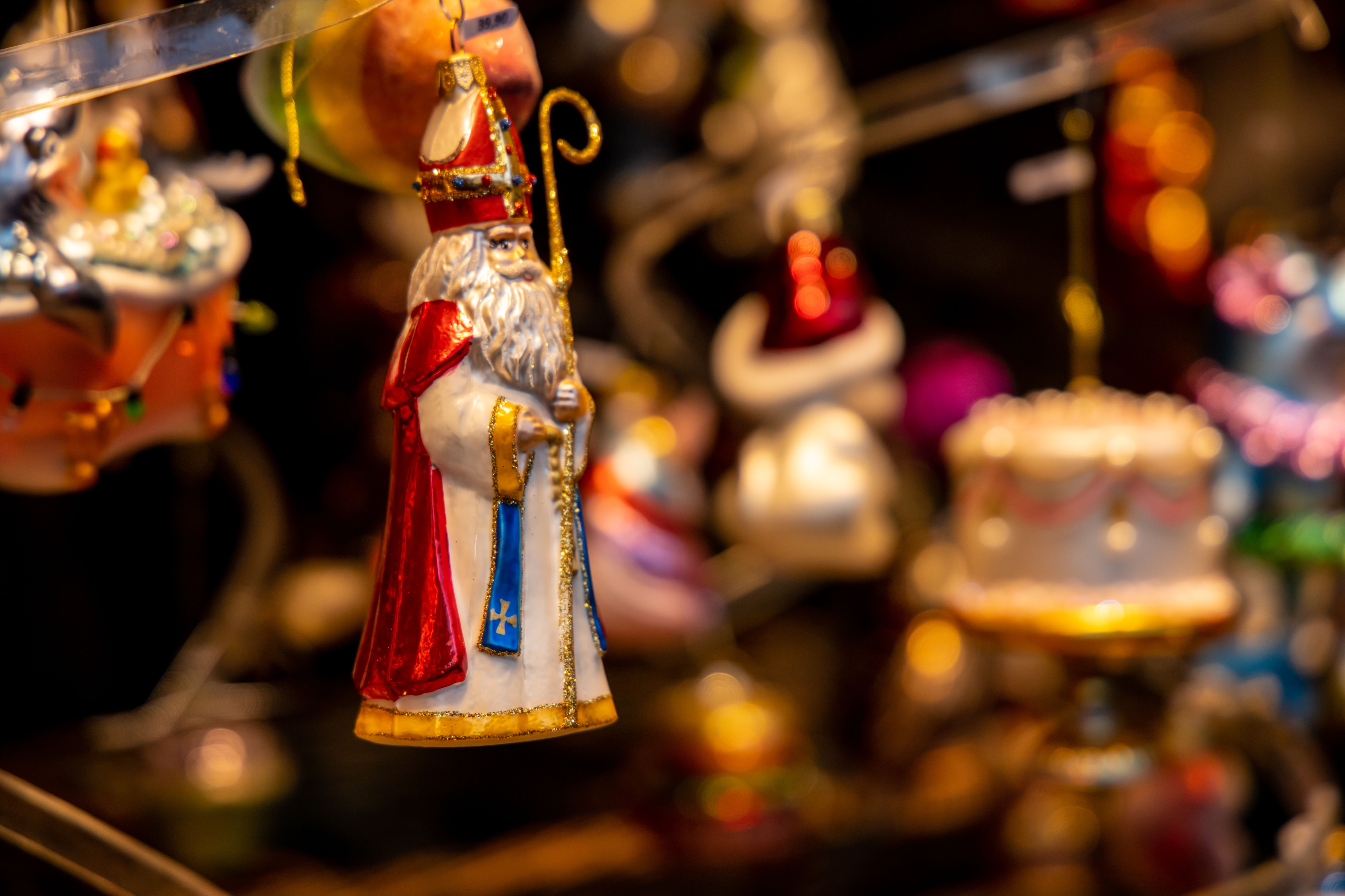 Christmas market stalls