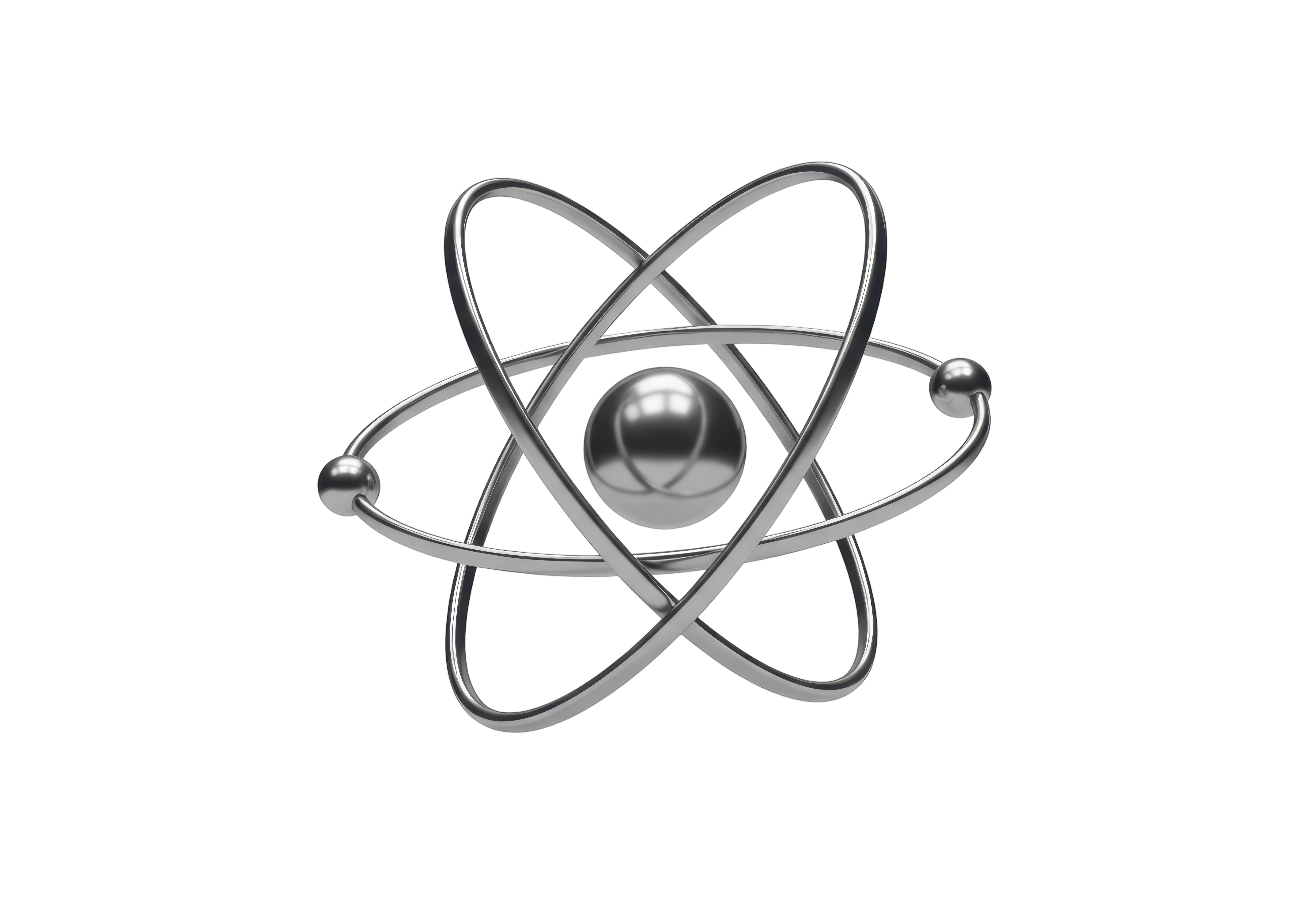 Modelo de átomo de prata isolado representando ciência e tecnologia