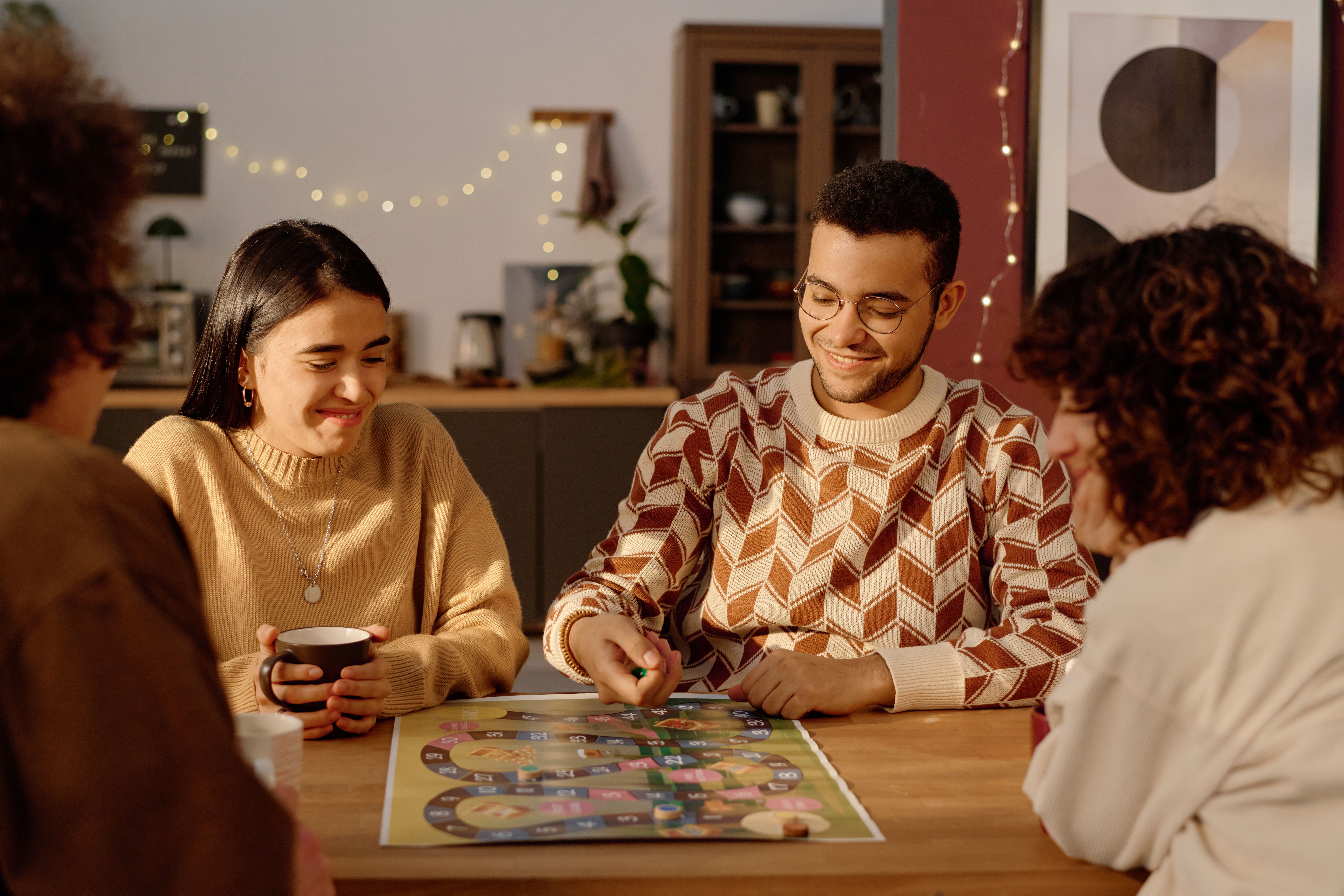 friends playing board games