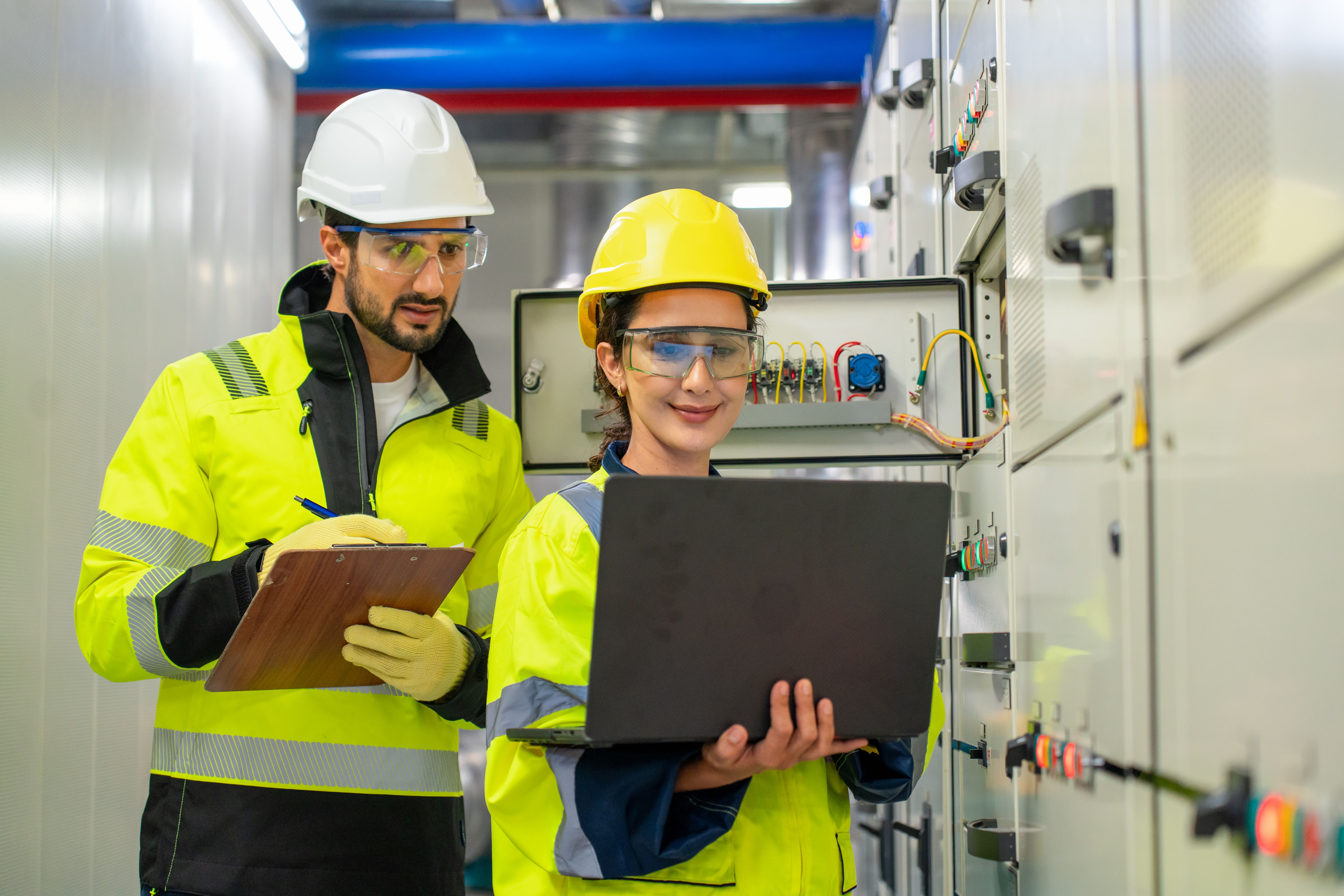 electrician inspecting