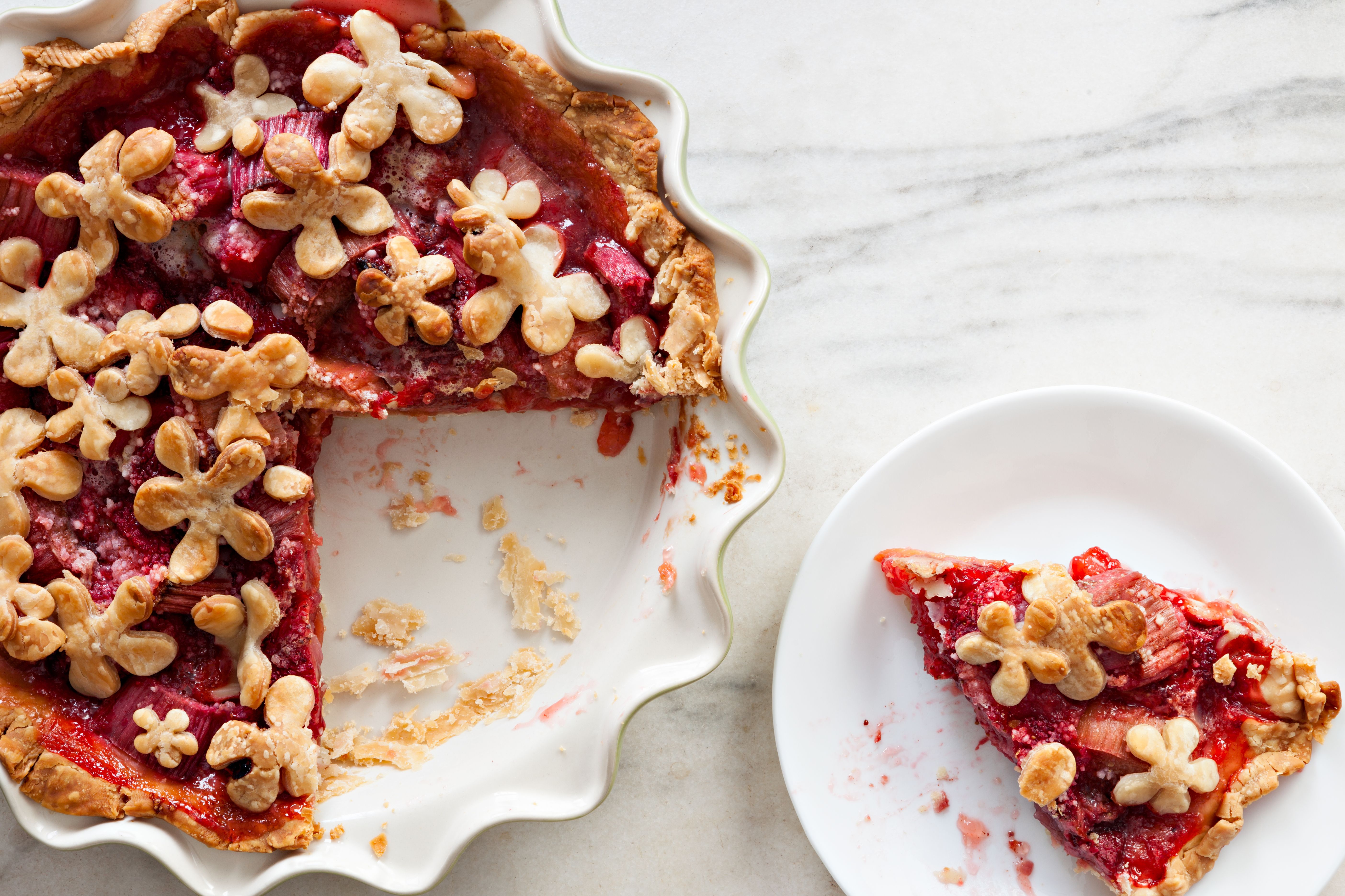 dessert with rhubarb