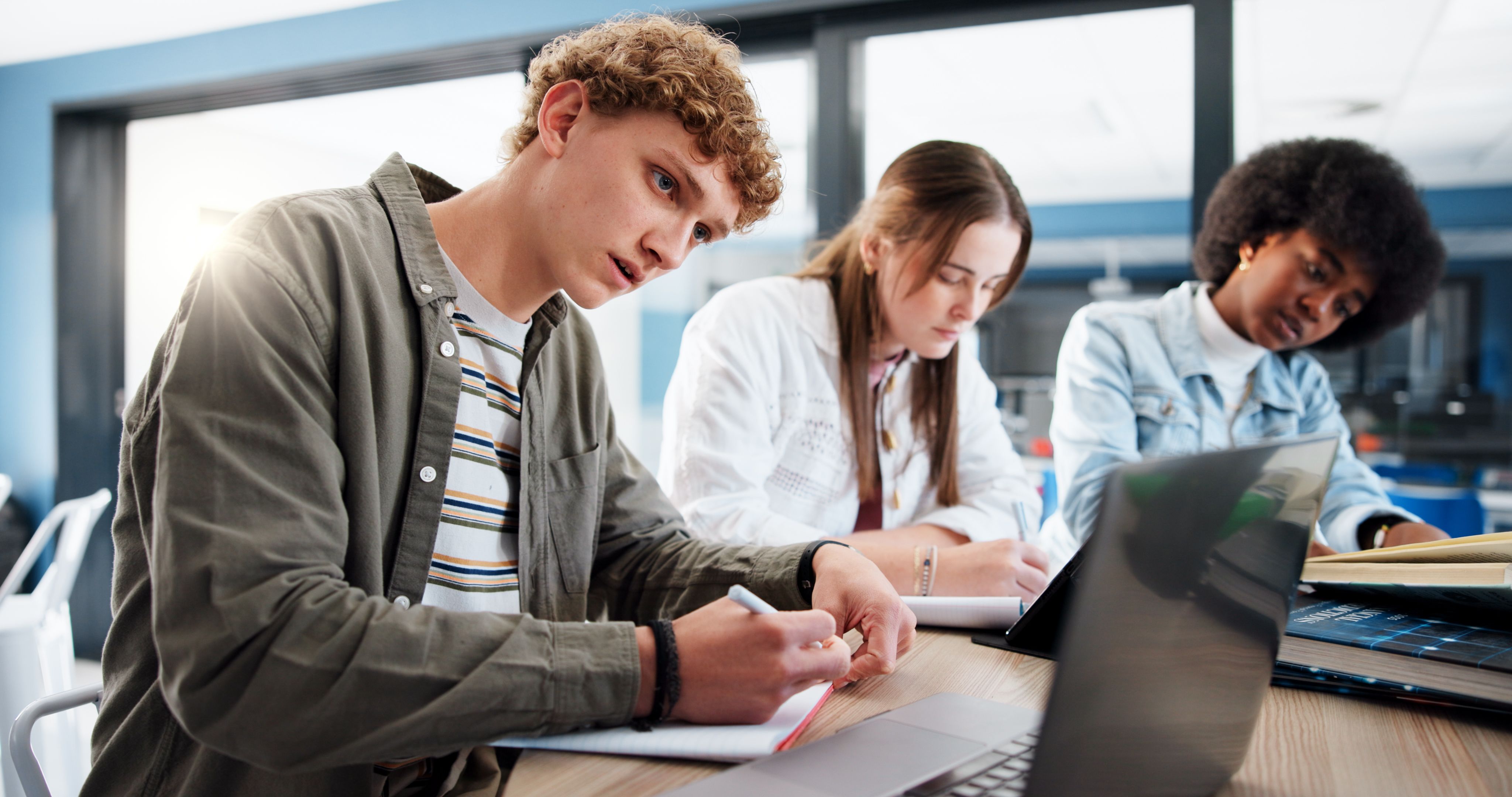 students using technology