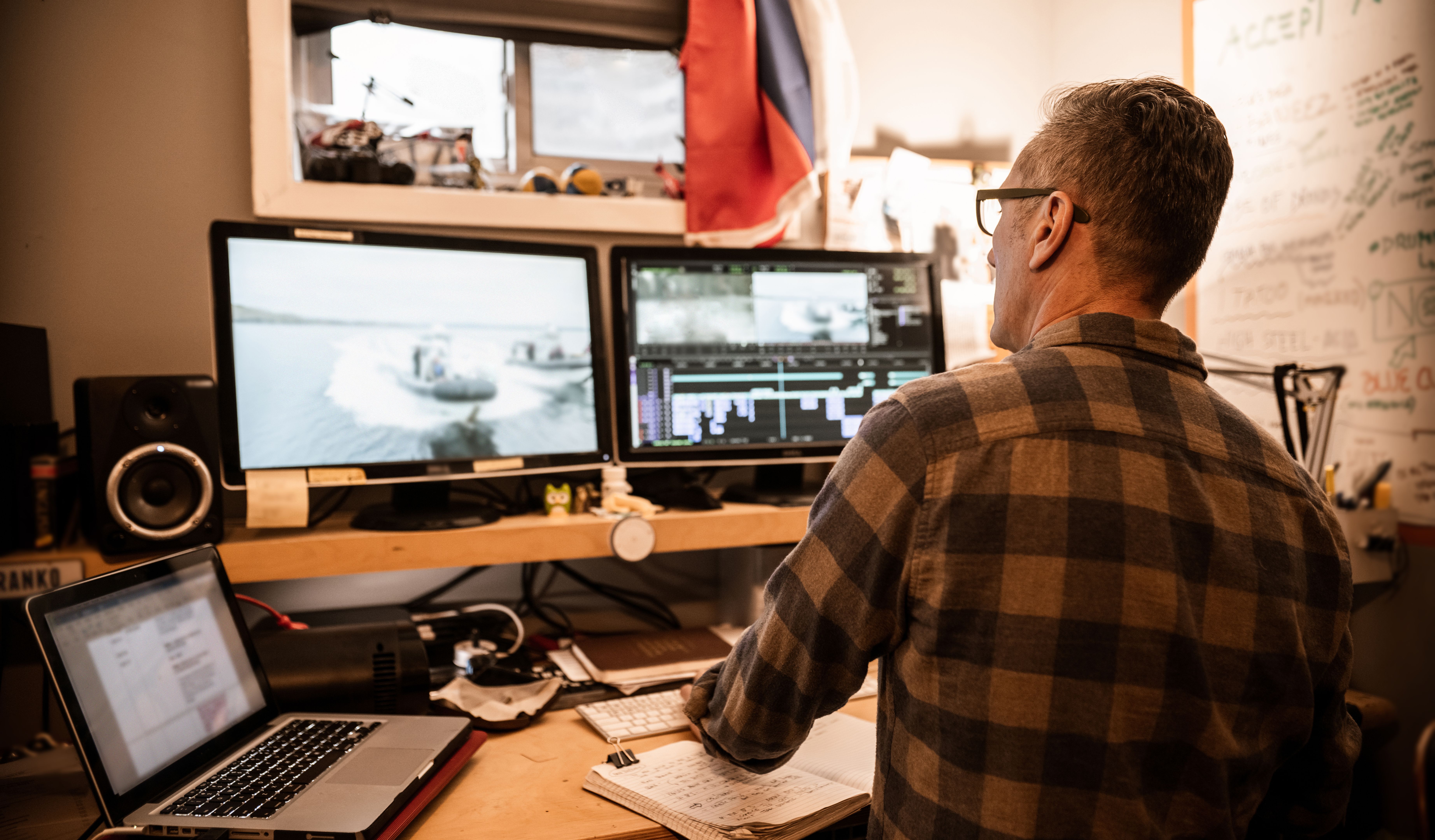 video editor at work