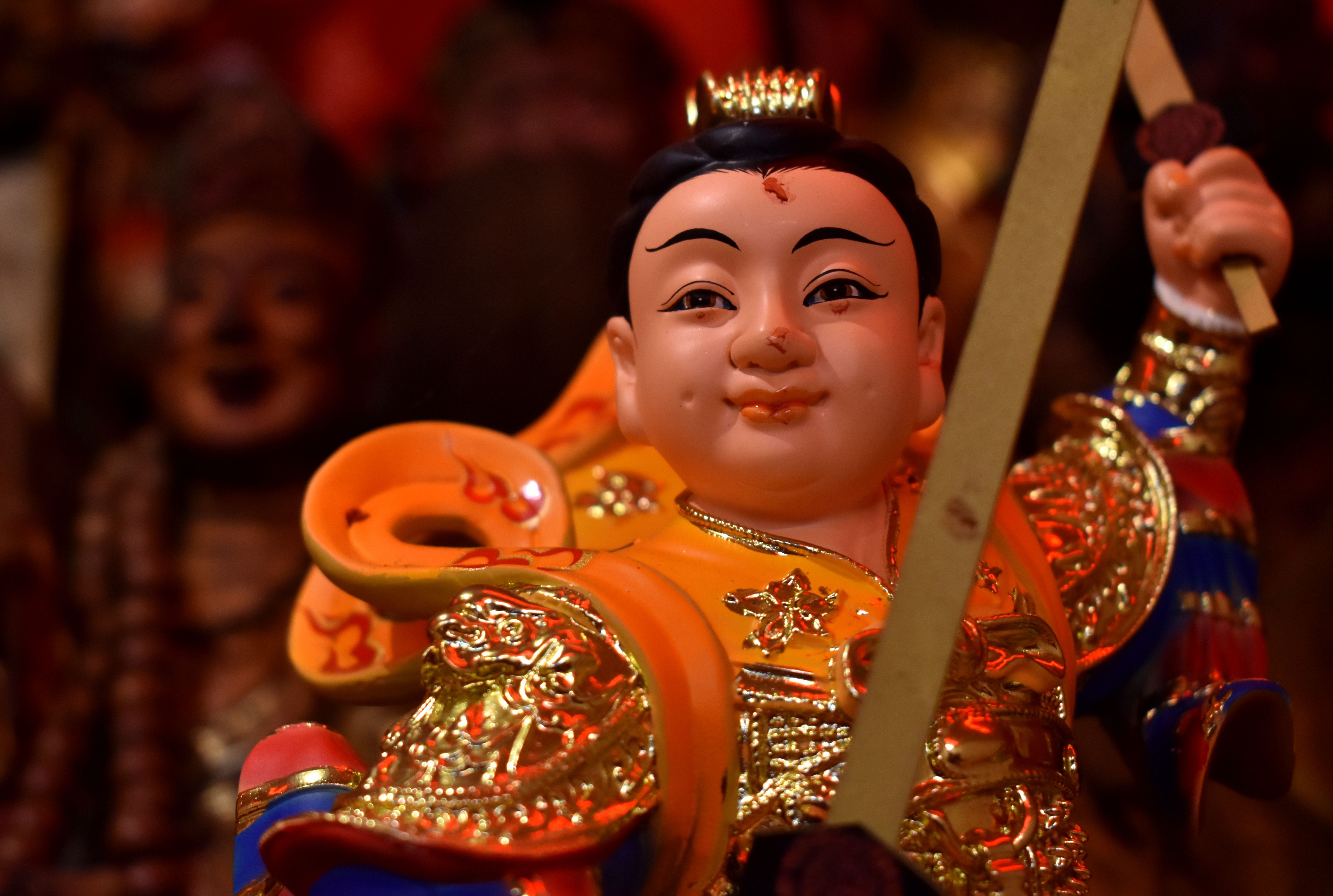 Chinese warrior statue at a temple