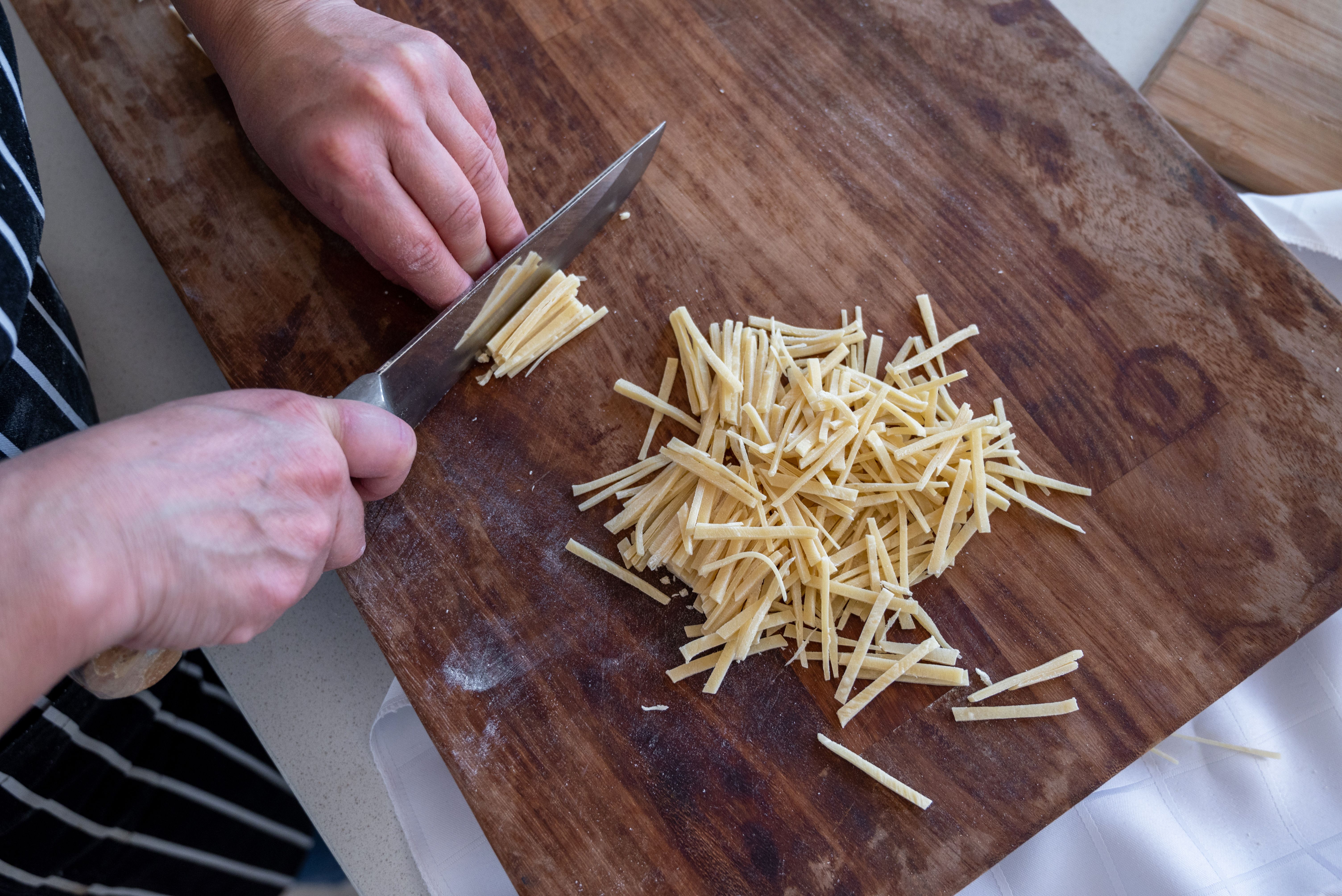 cutting noodles