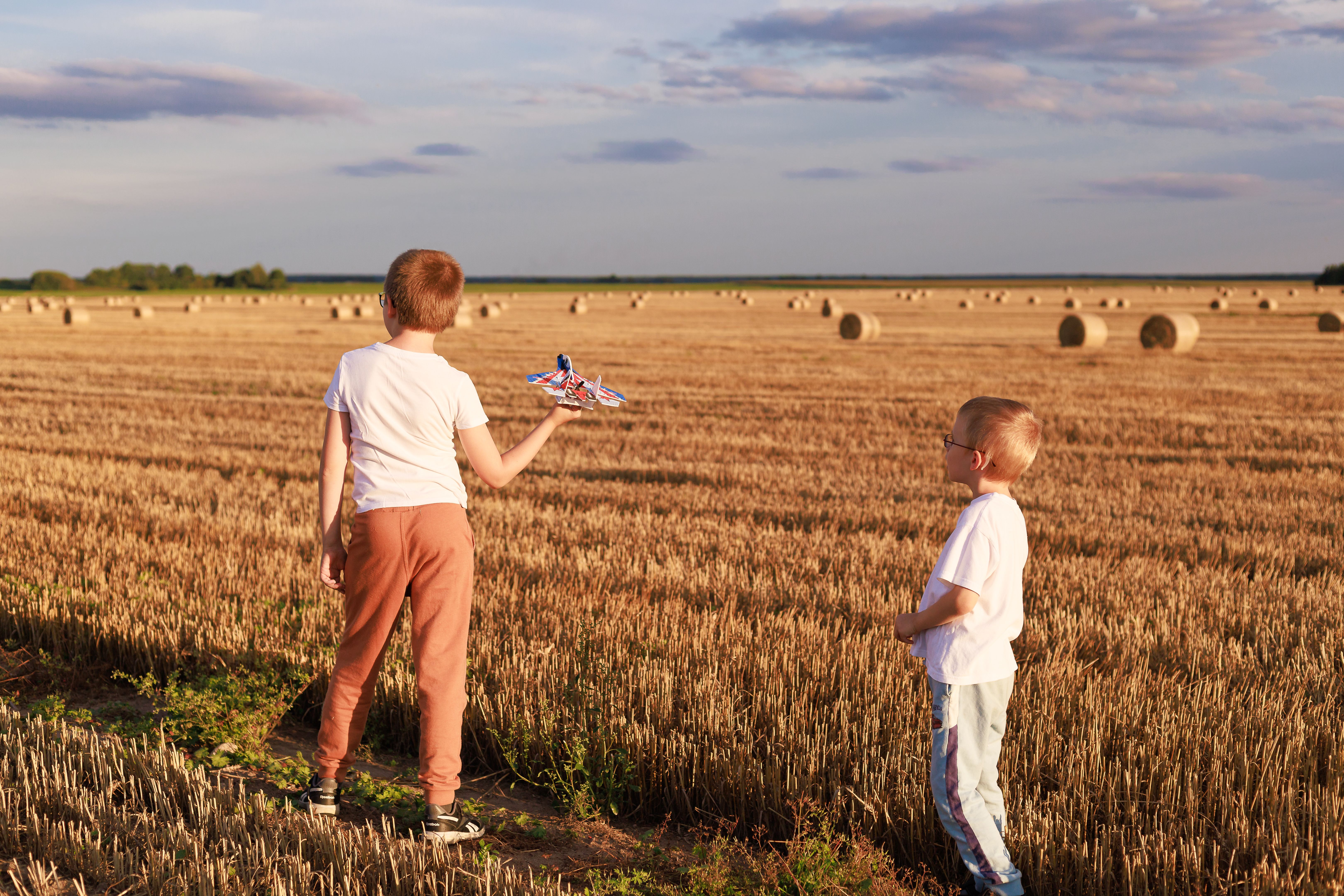 children playing drones
