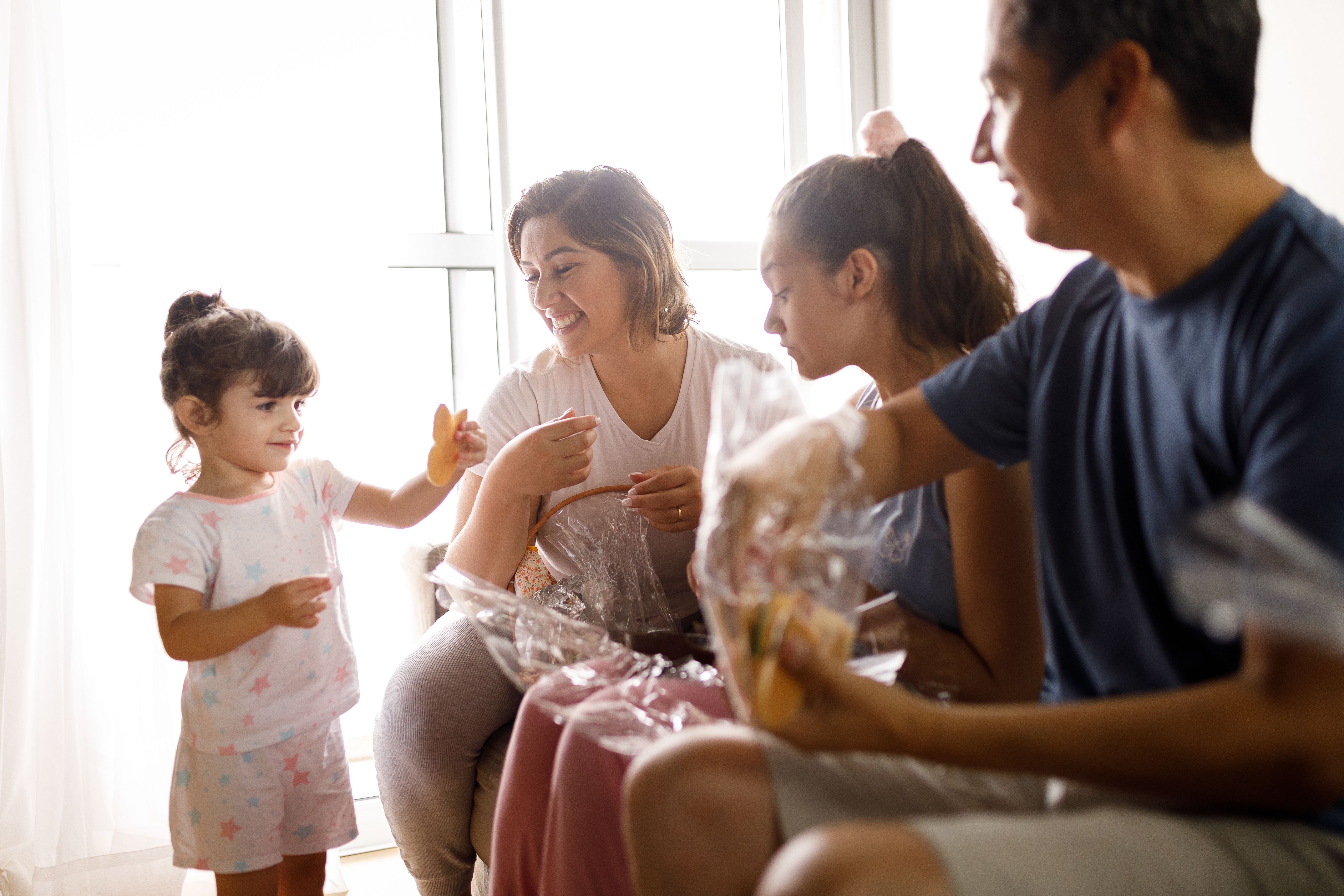 familia preparándose