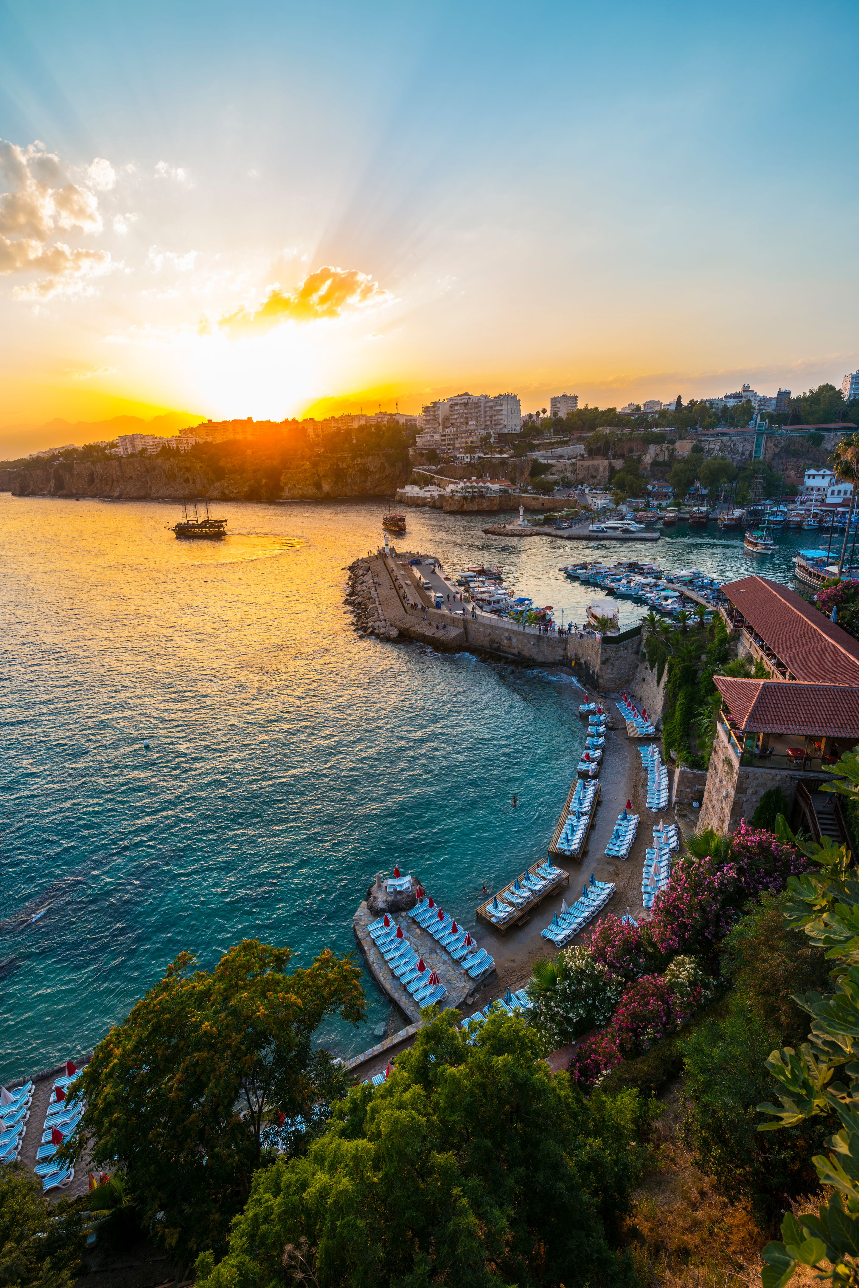 antalya beach sunset