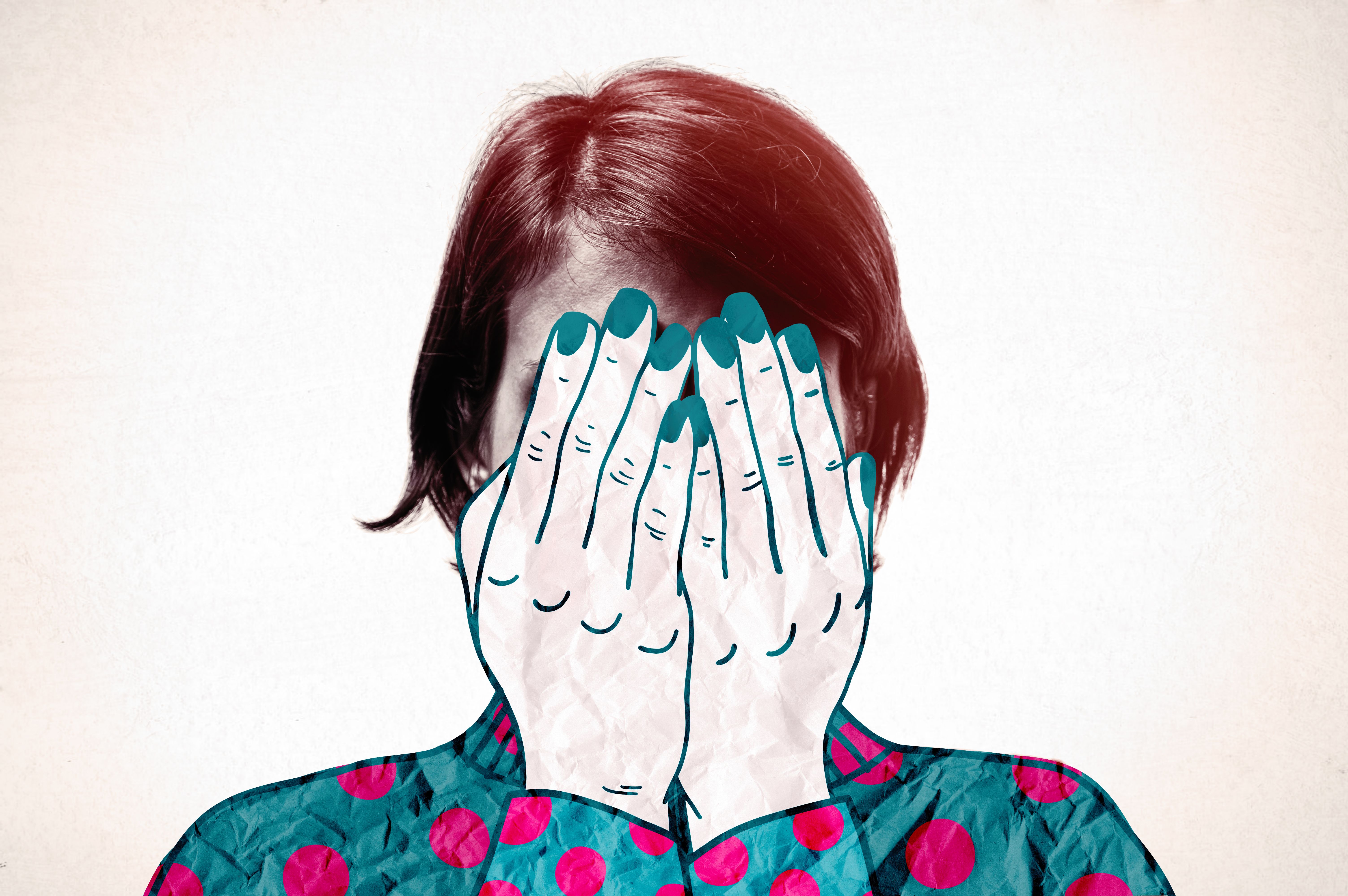 A woman is in grief and sadness. Concept.