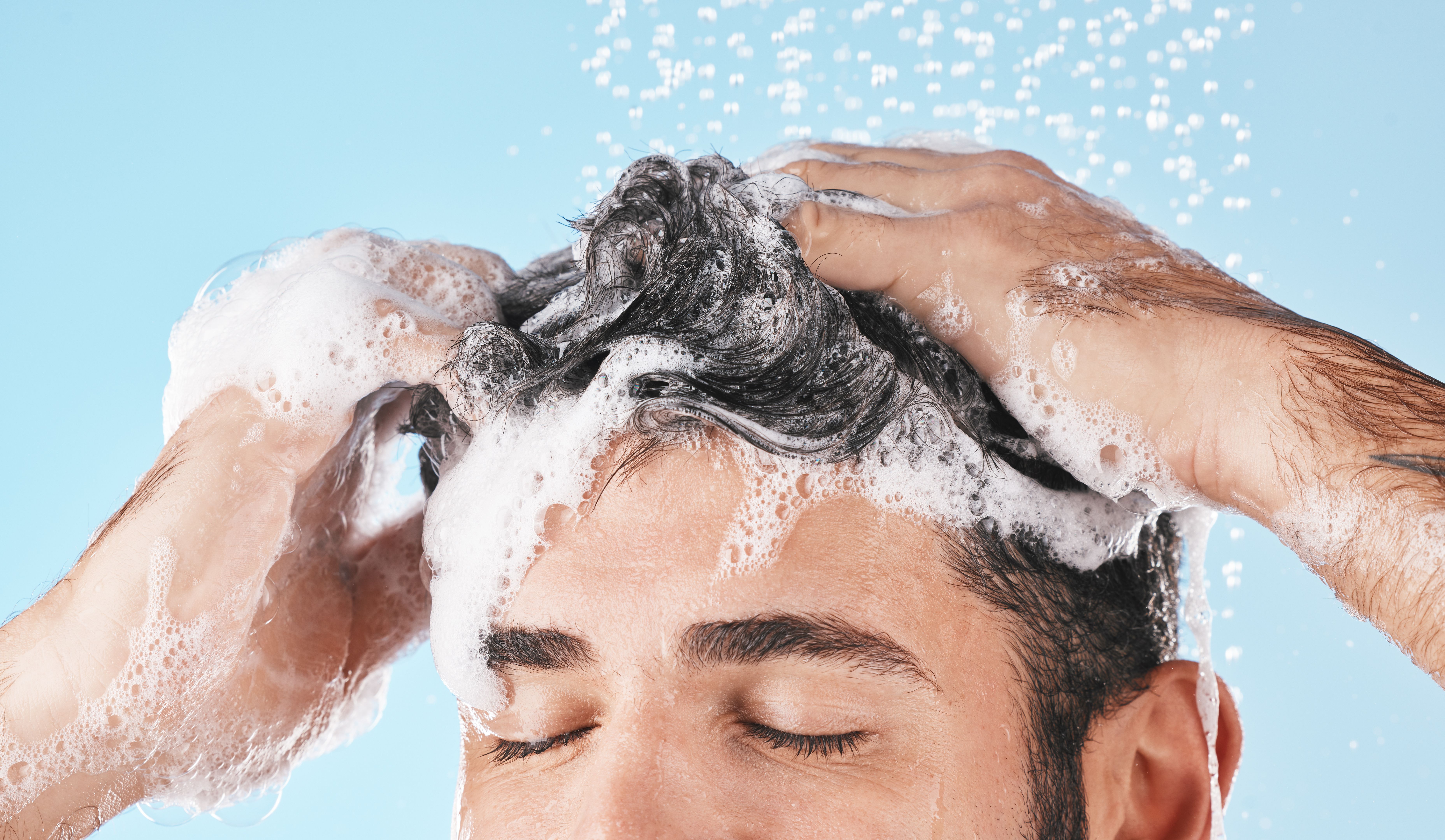 men washing hair