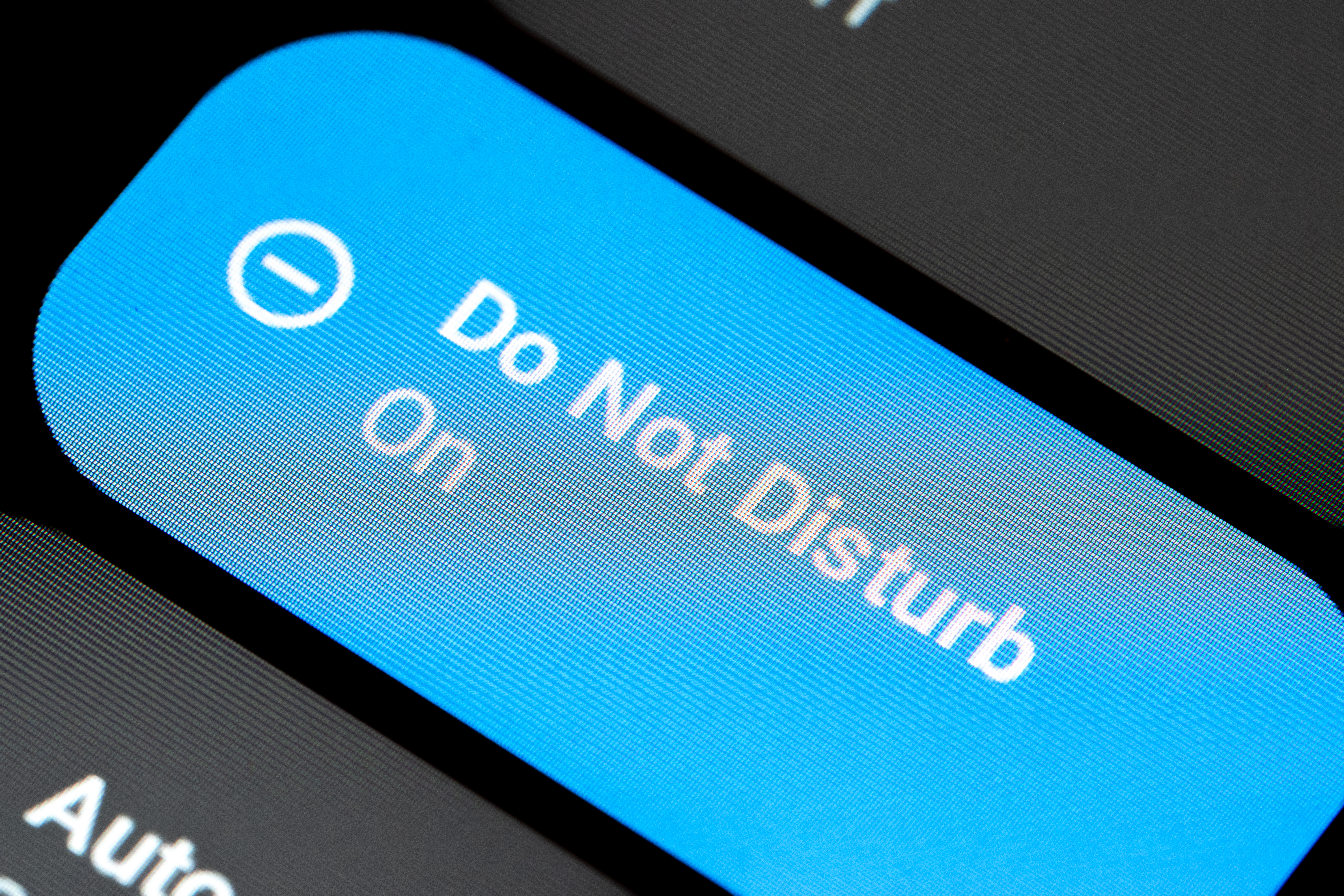 DND Do not Disturb mode enabled on a smartphone device