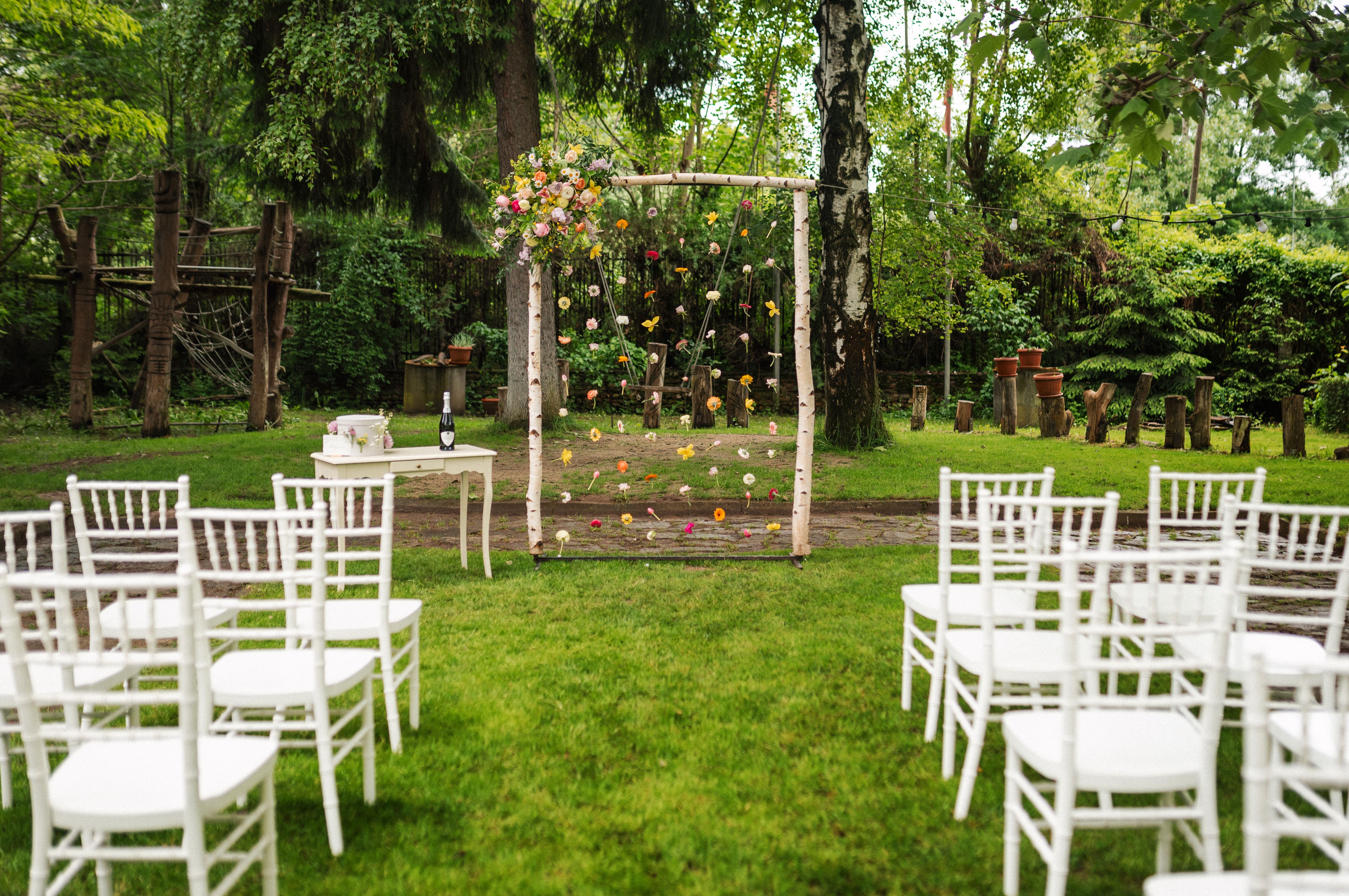outdoor wedding setup