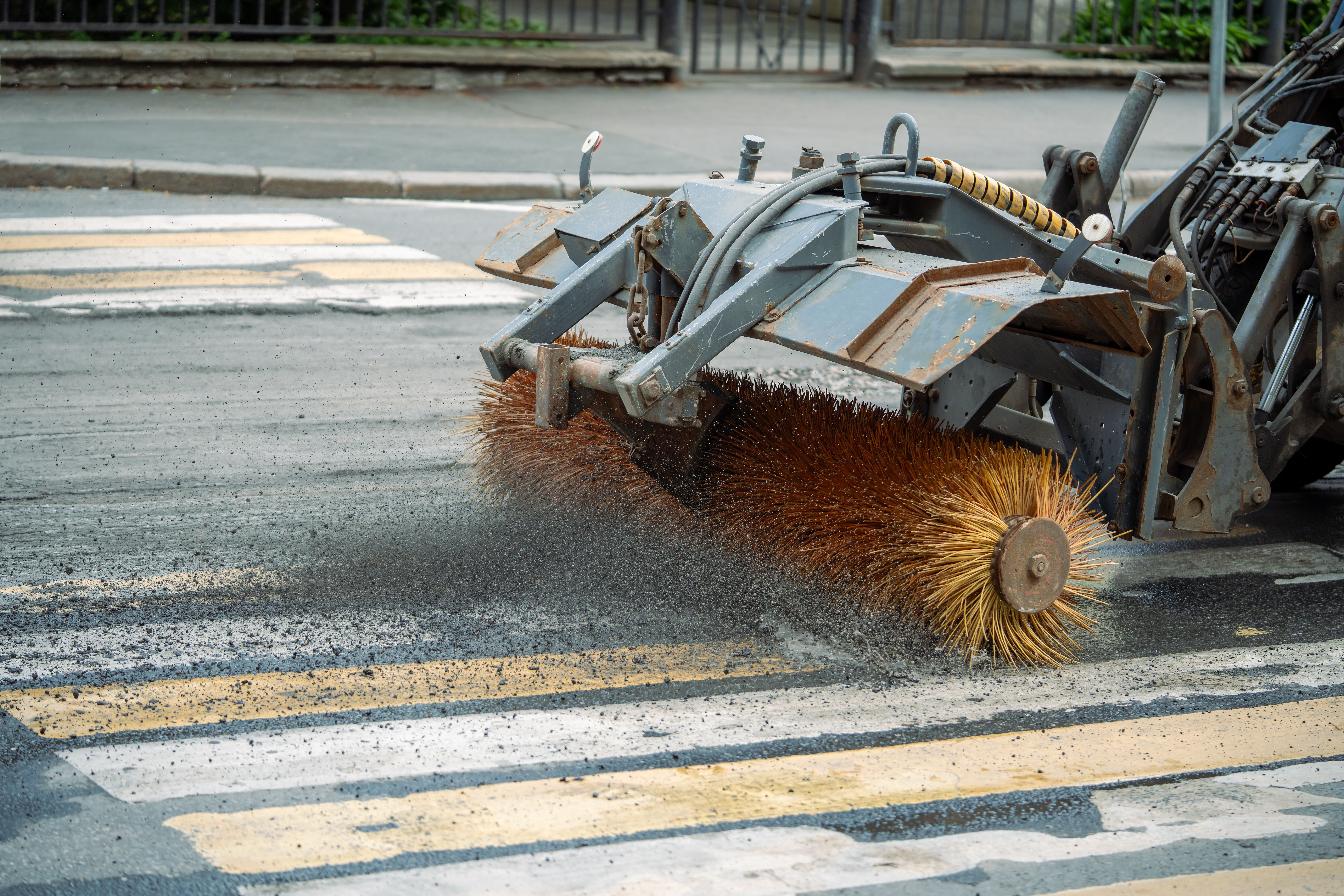 cleaning asphalt