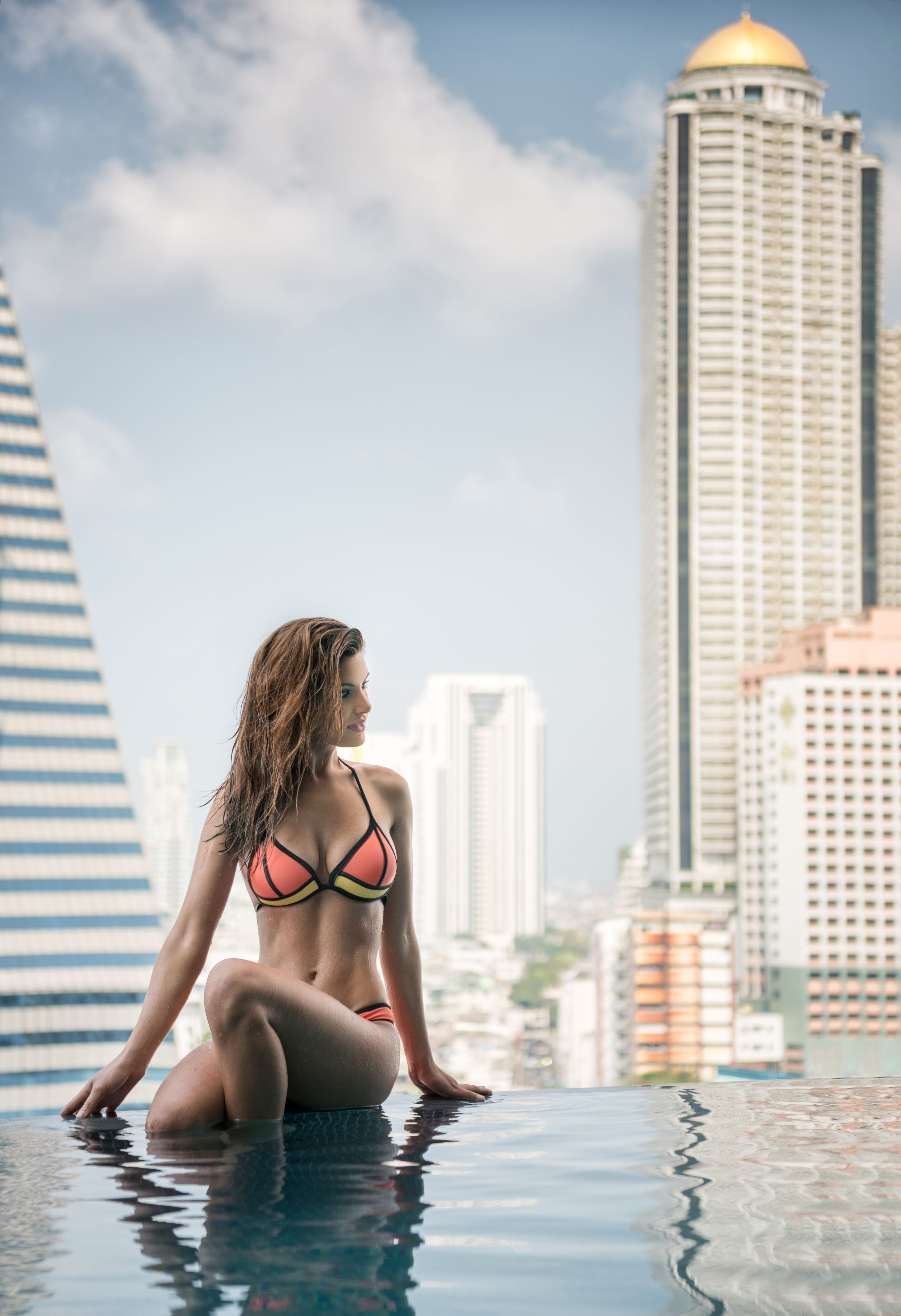 Beauty at the Pool, Bangkok High Class City Life, Thailand Beauty at the Pool, Bangkok High Class City Life, Thailand