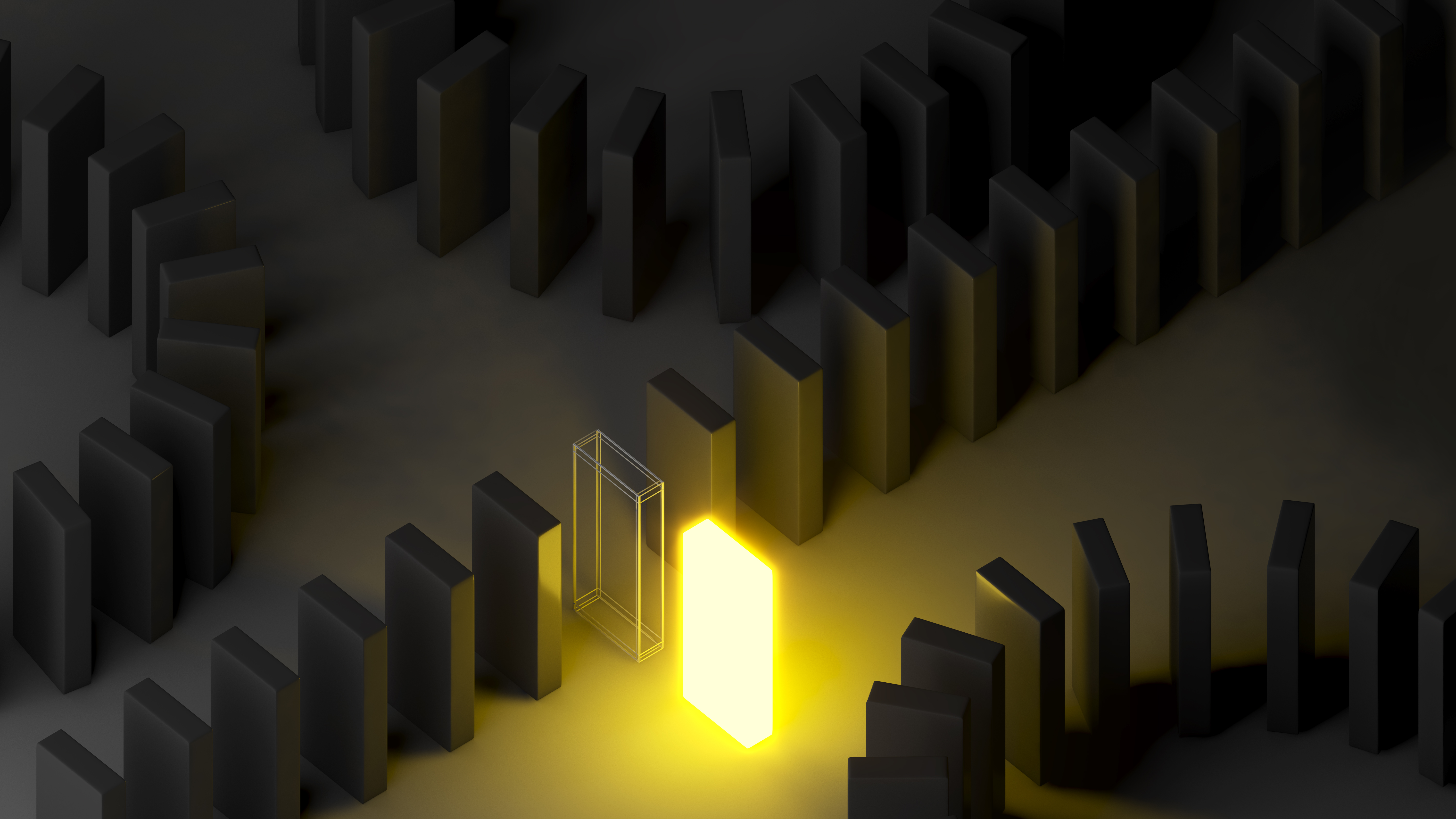 looking for ways to grow your business Black dominoes lined up as a result of choosing to pursue employment in a right manner.,3d rendering