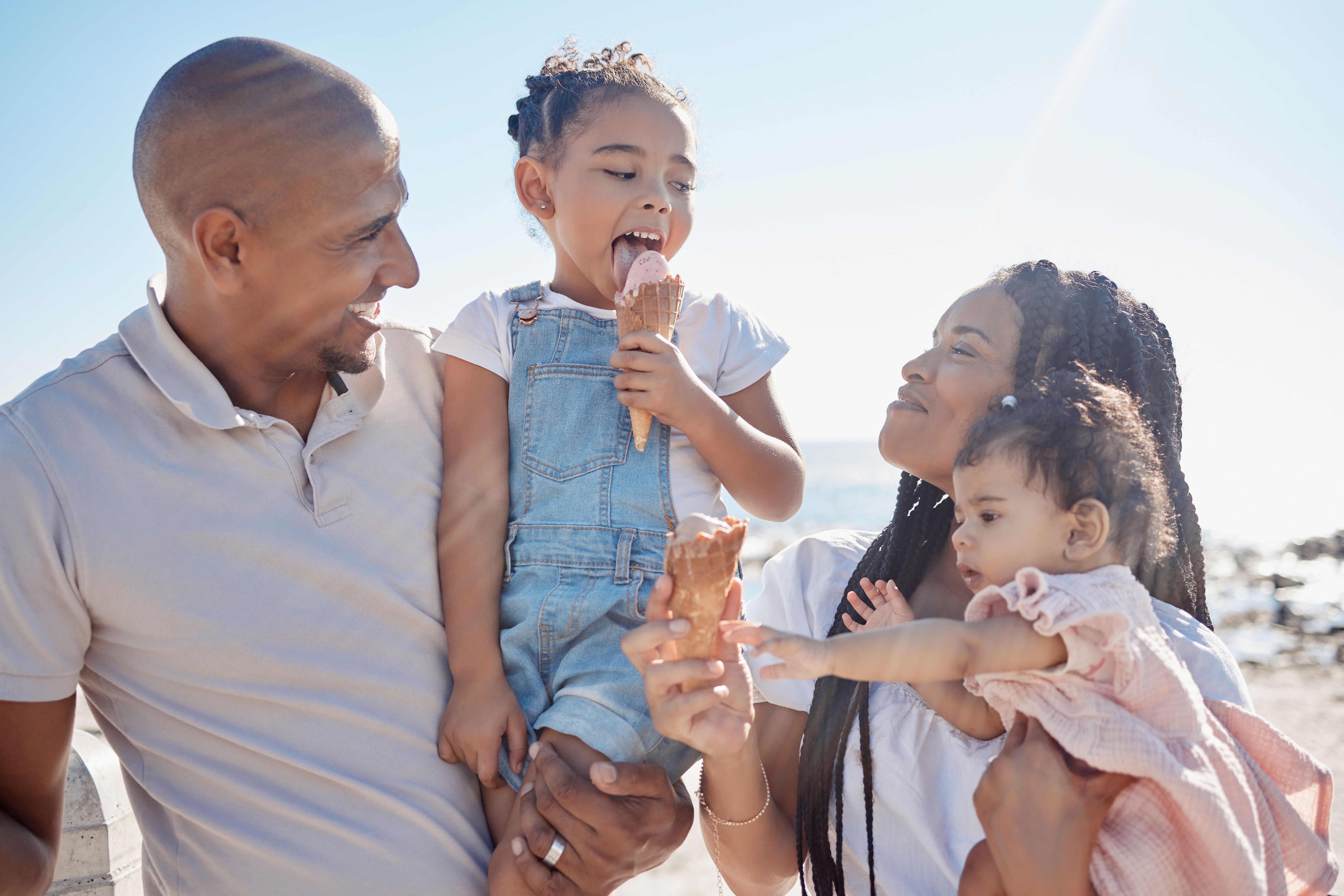 family eating ice cream