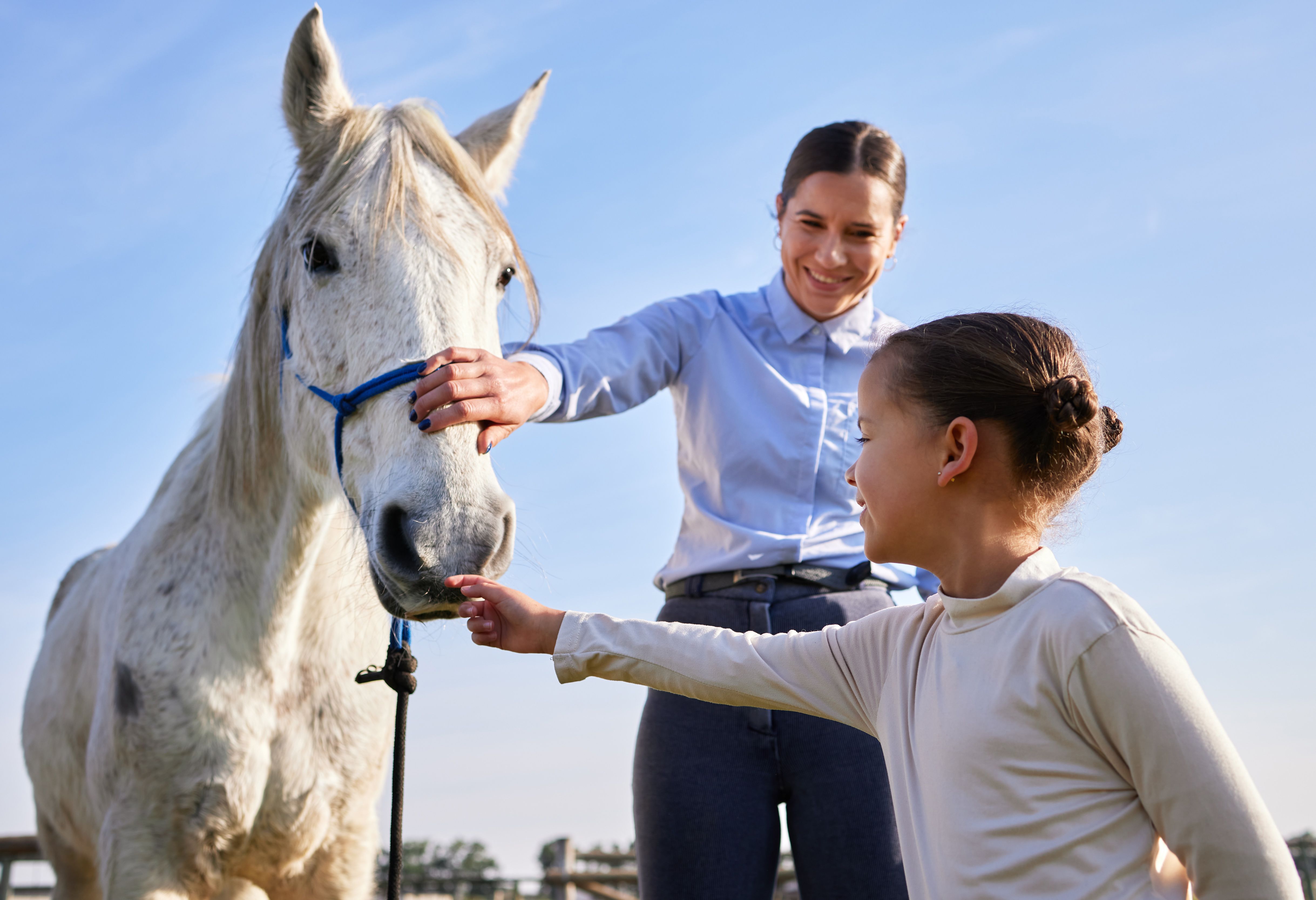 family horseback riding