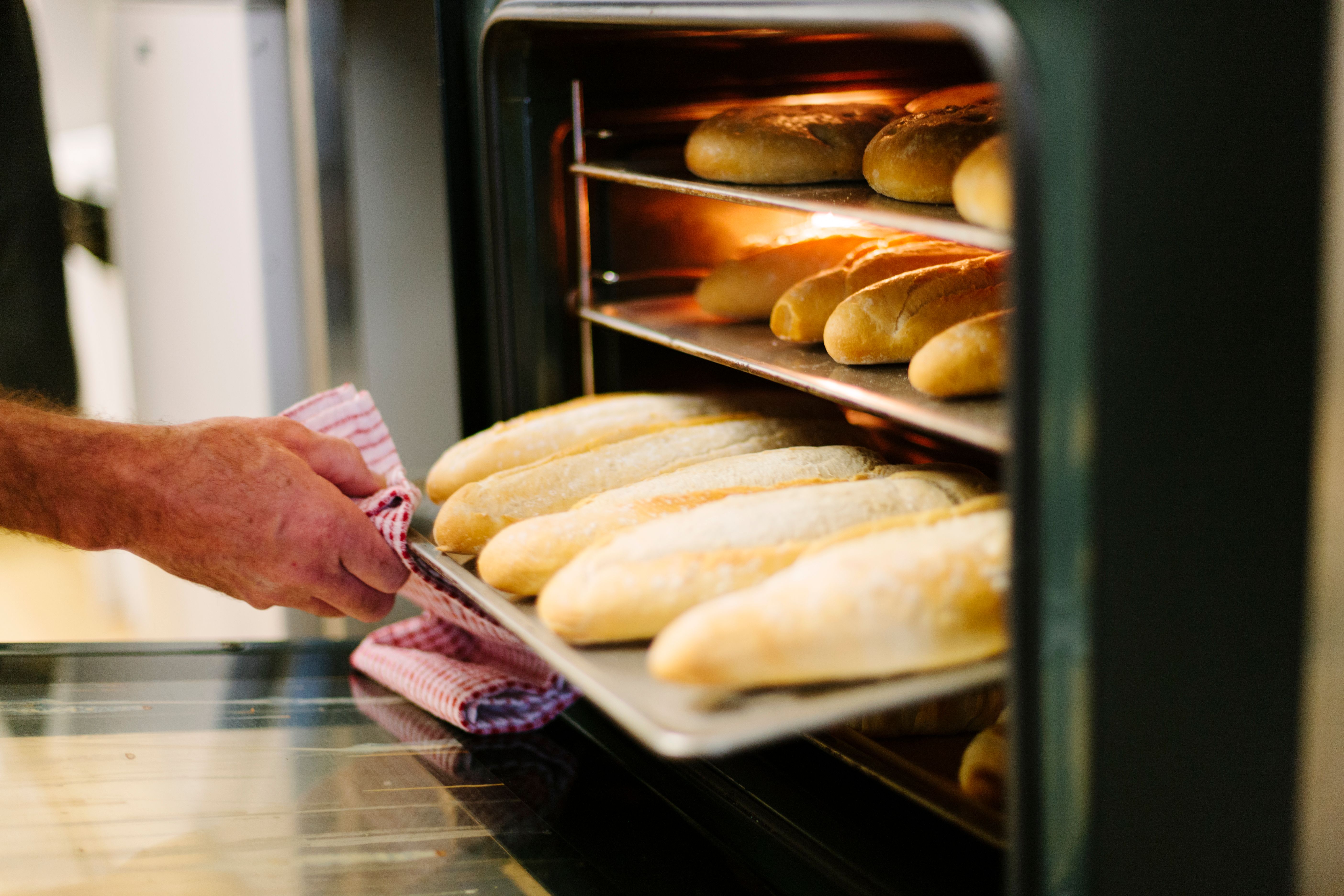 Warming baguettes Warming baguettes