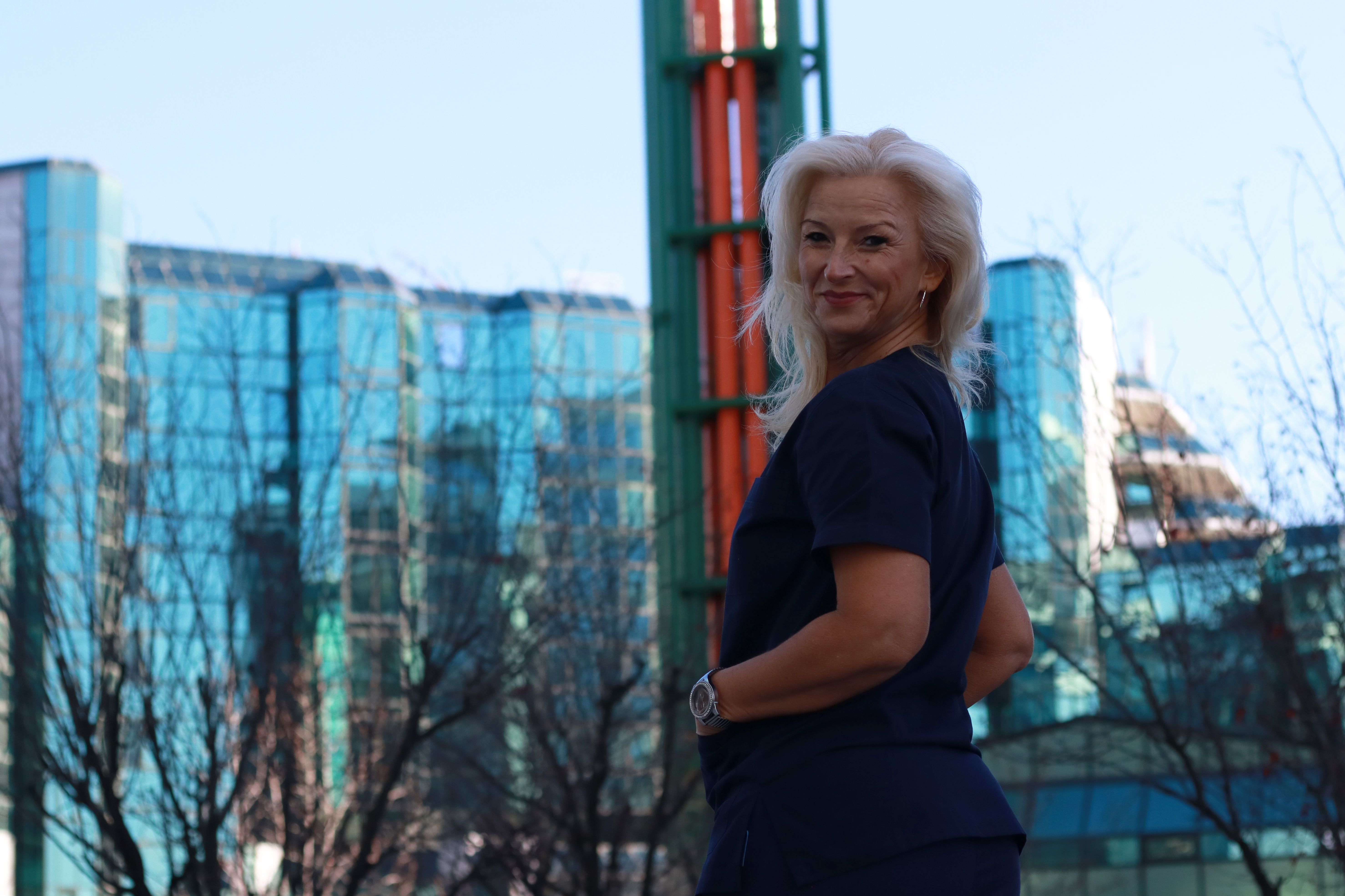 Posing of woman medical worker Posing of woman medical worker