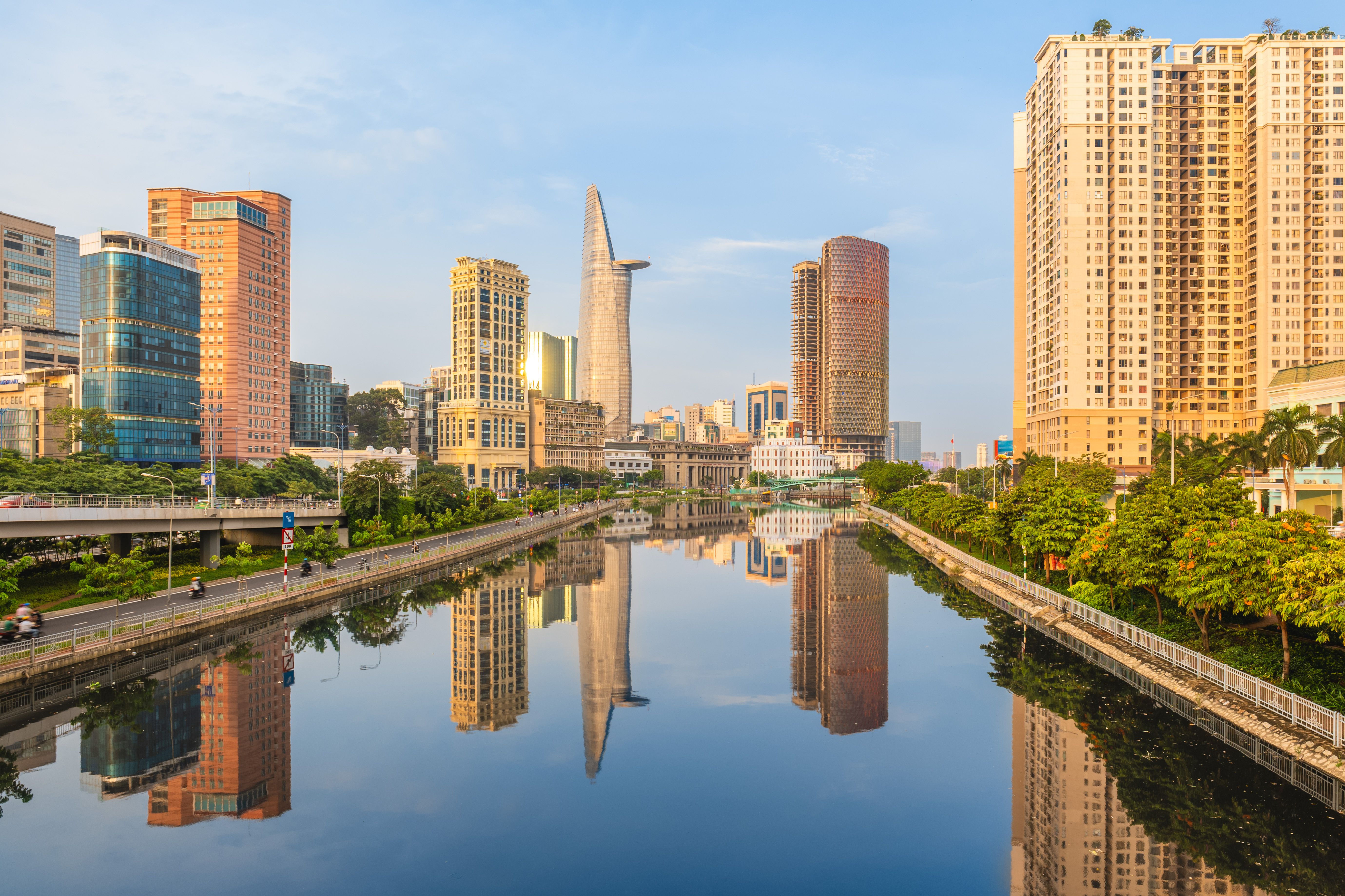 Ho Chi Minh City CBD by Ben Nghe Channel in Vietnam Ho Chi Minh City CBD by Ben Nghe Channel in Vietnam