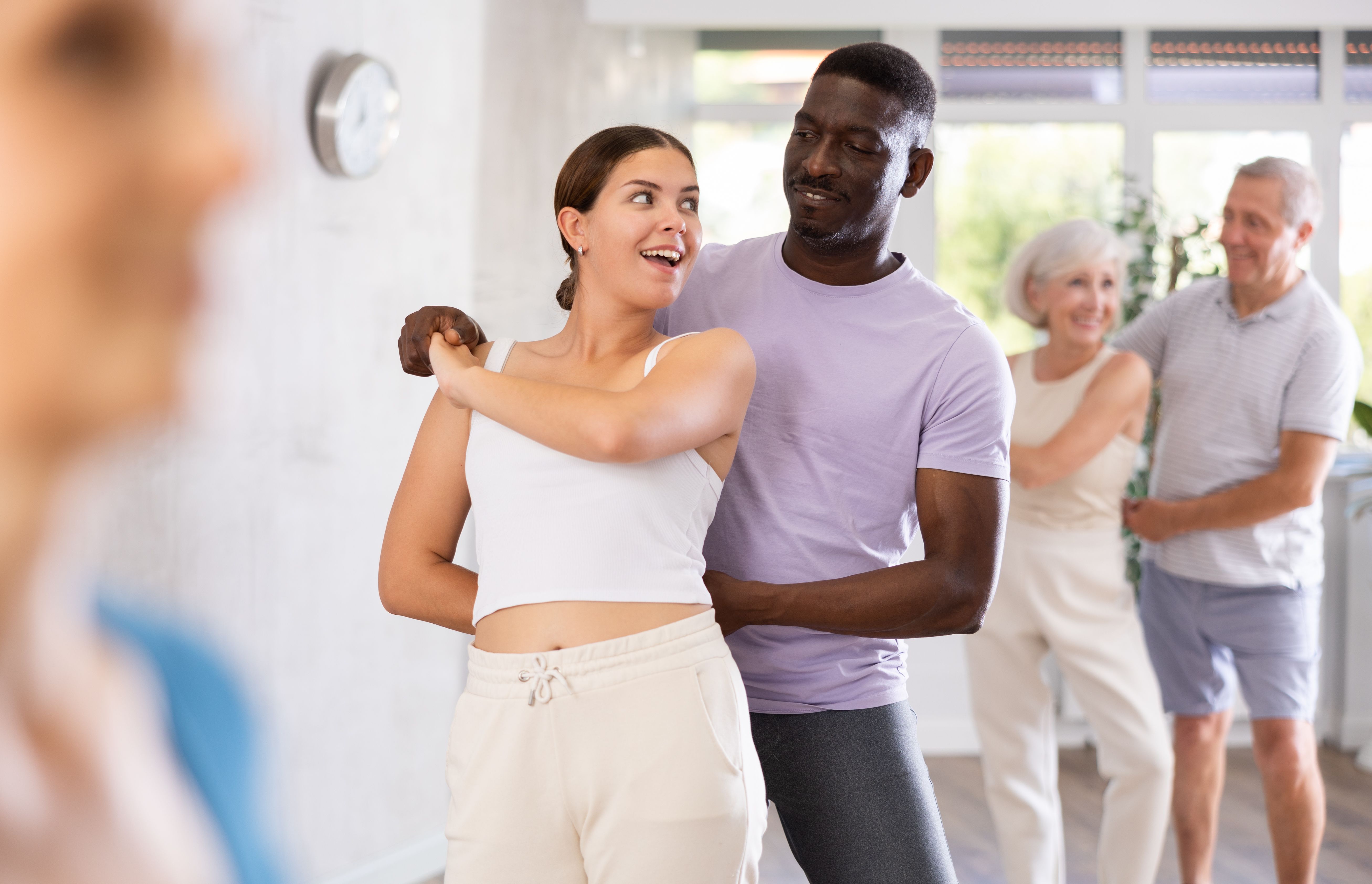 couple practicing dance