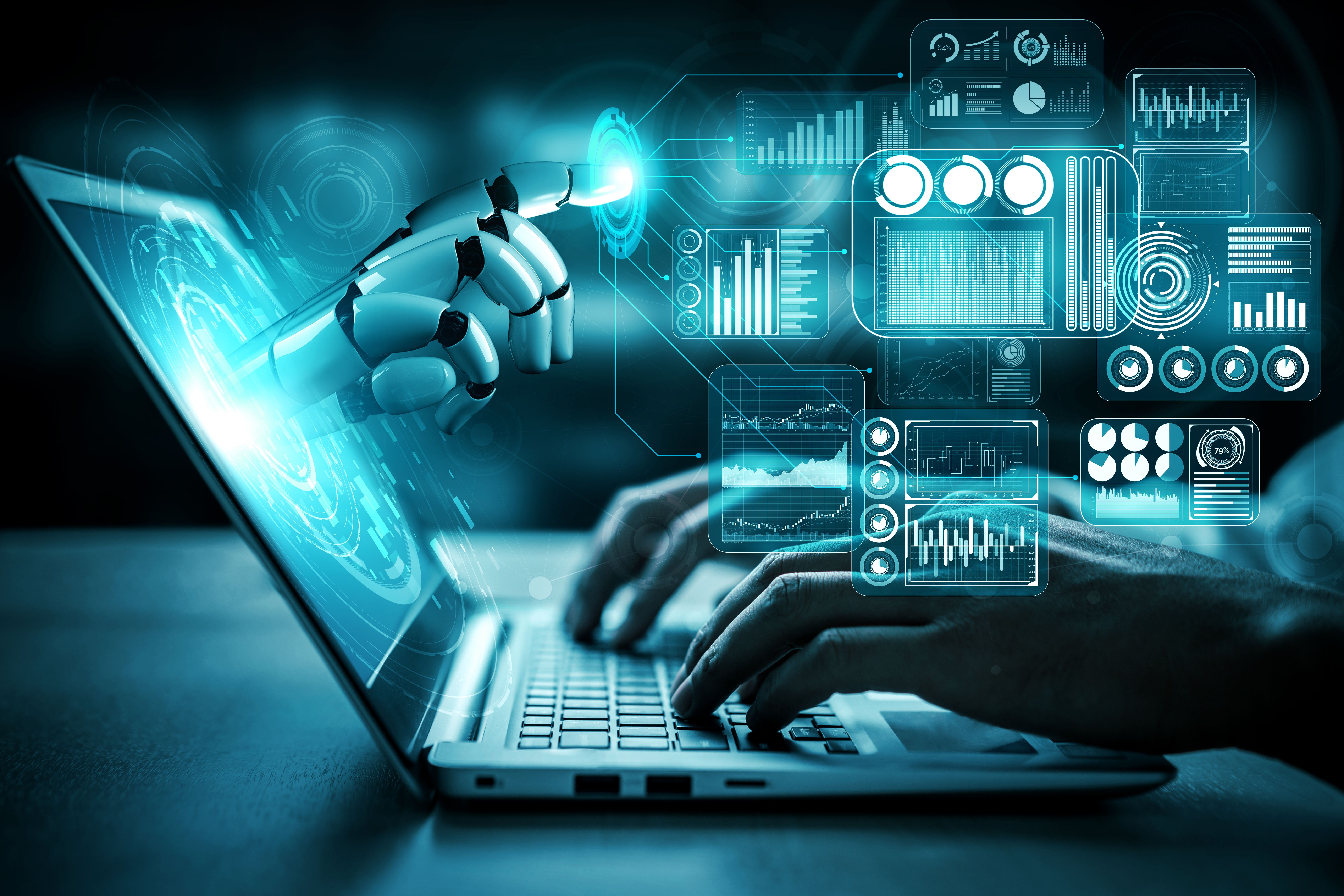 Future artificial intelligence robot and cyborg.