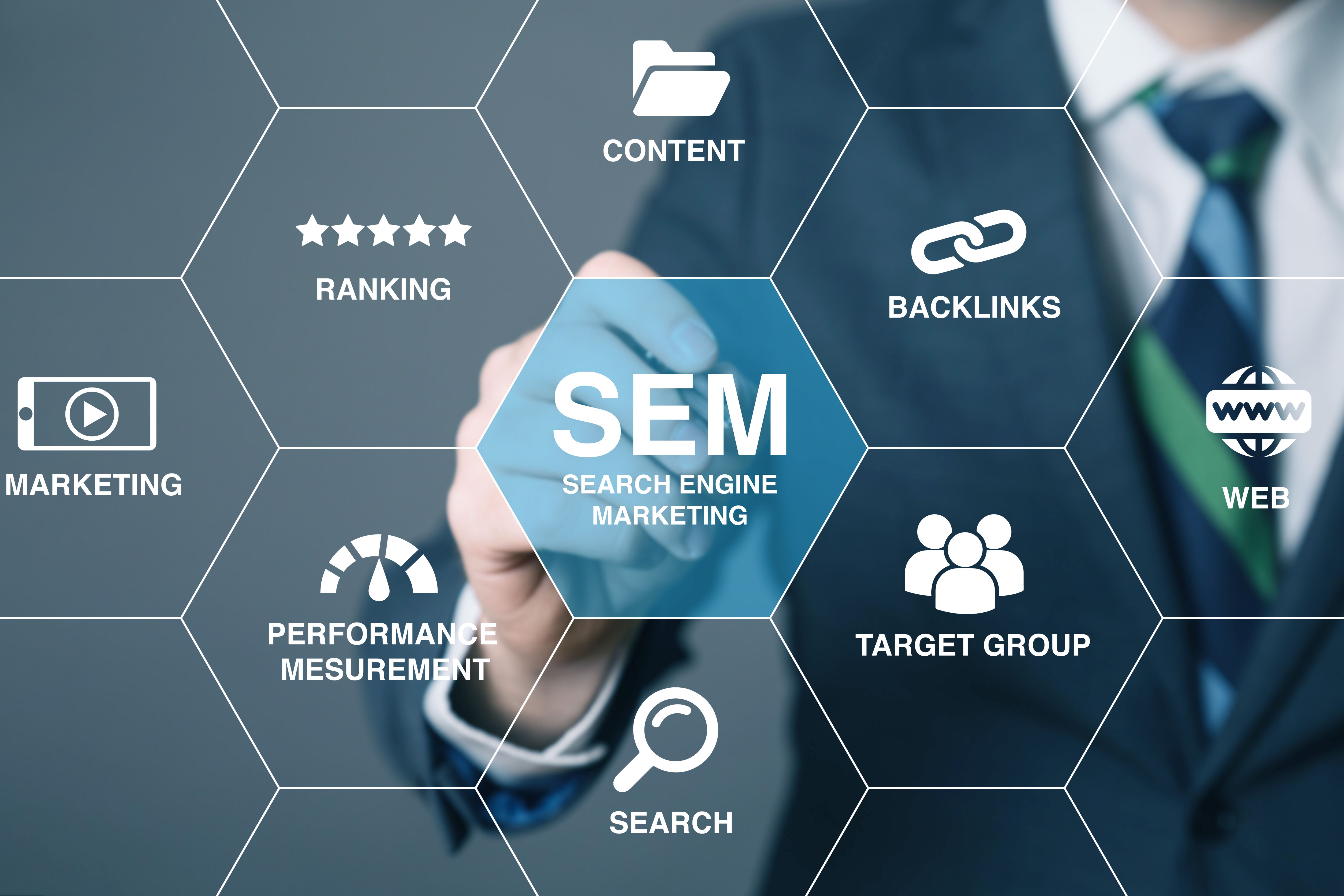 Digital Marketing Strategy Concept with SEM Focus and Performance Metrics. Search engine marketing. Digital Marketing Strategy Concept with SEM Focus and Performance Metrics. Search engine marketing.