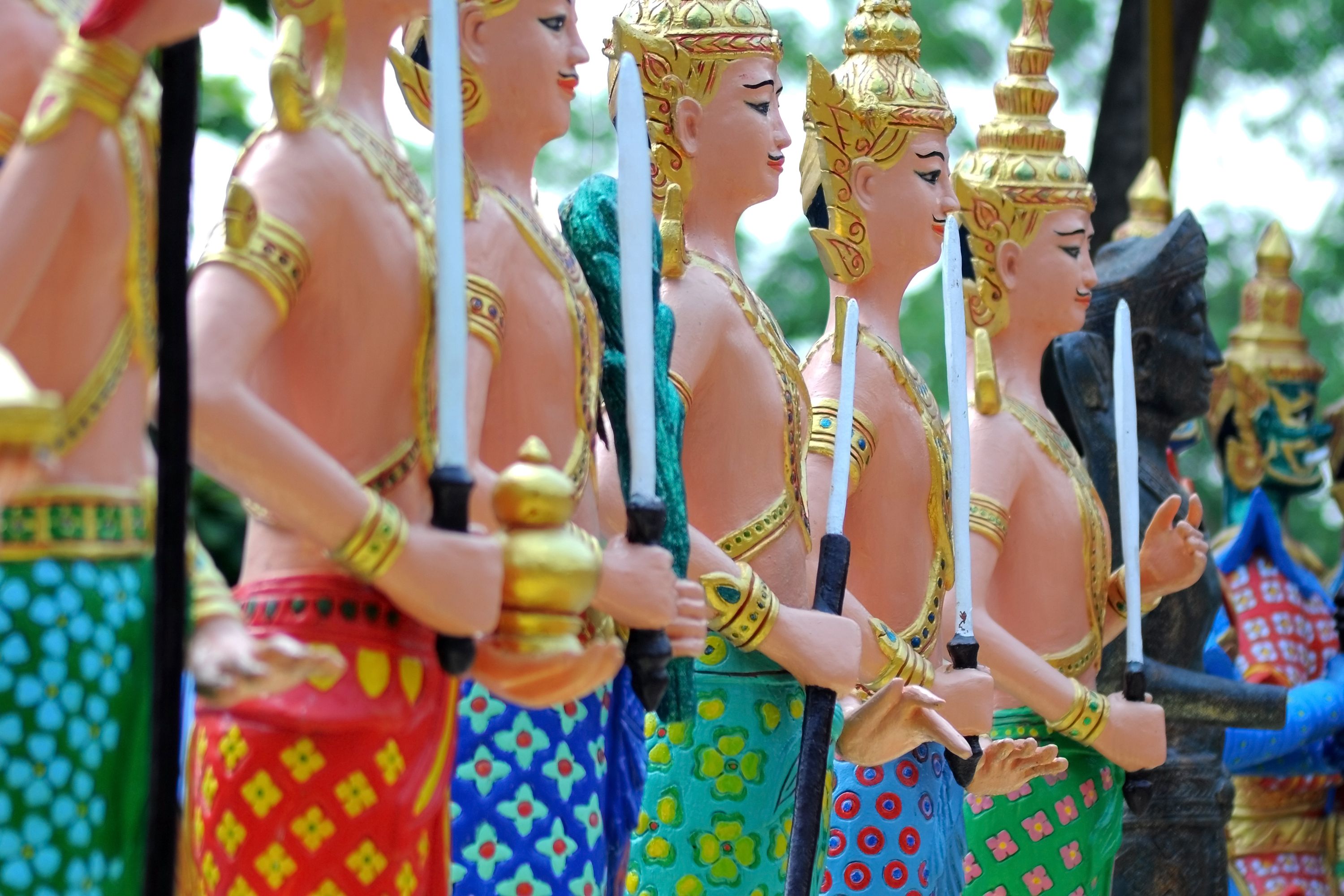 God in a Row at Temple Angthong Province, Thailand
