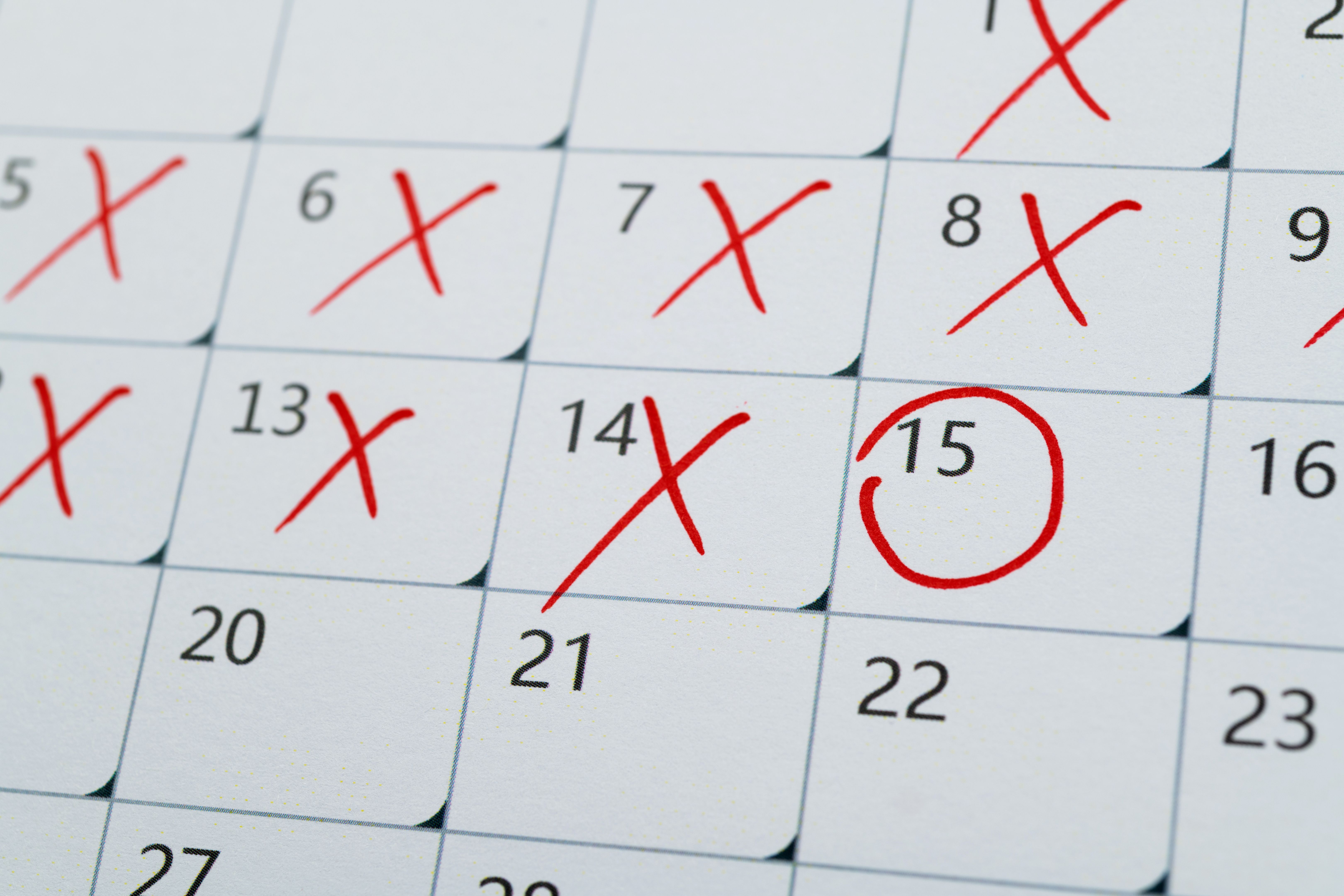 calendar with deadline