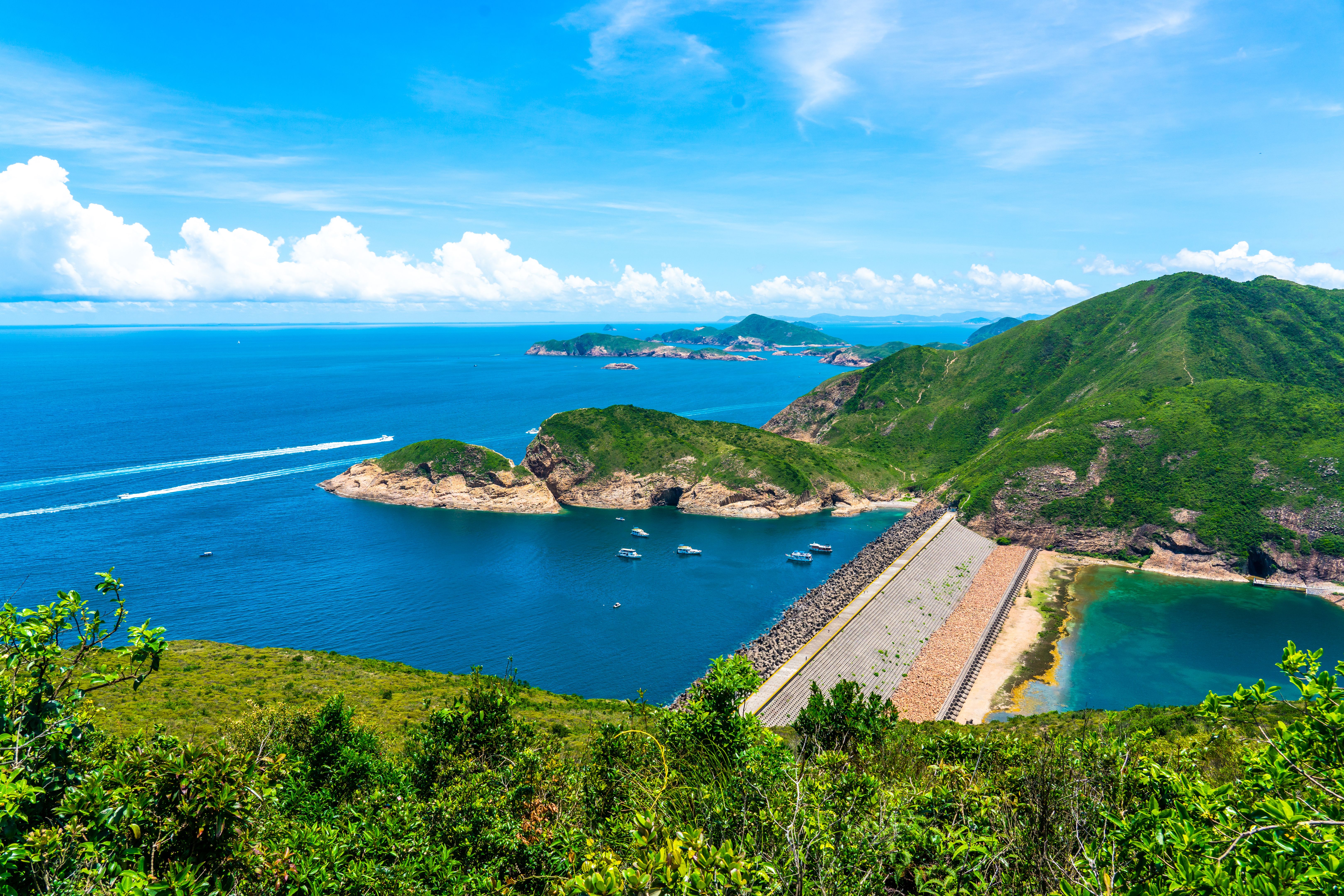 Aerial view of the High Island Reservoir, Sai Kung, Hong Kong