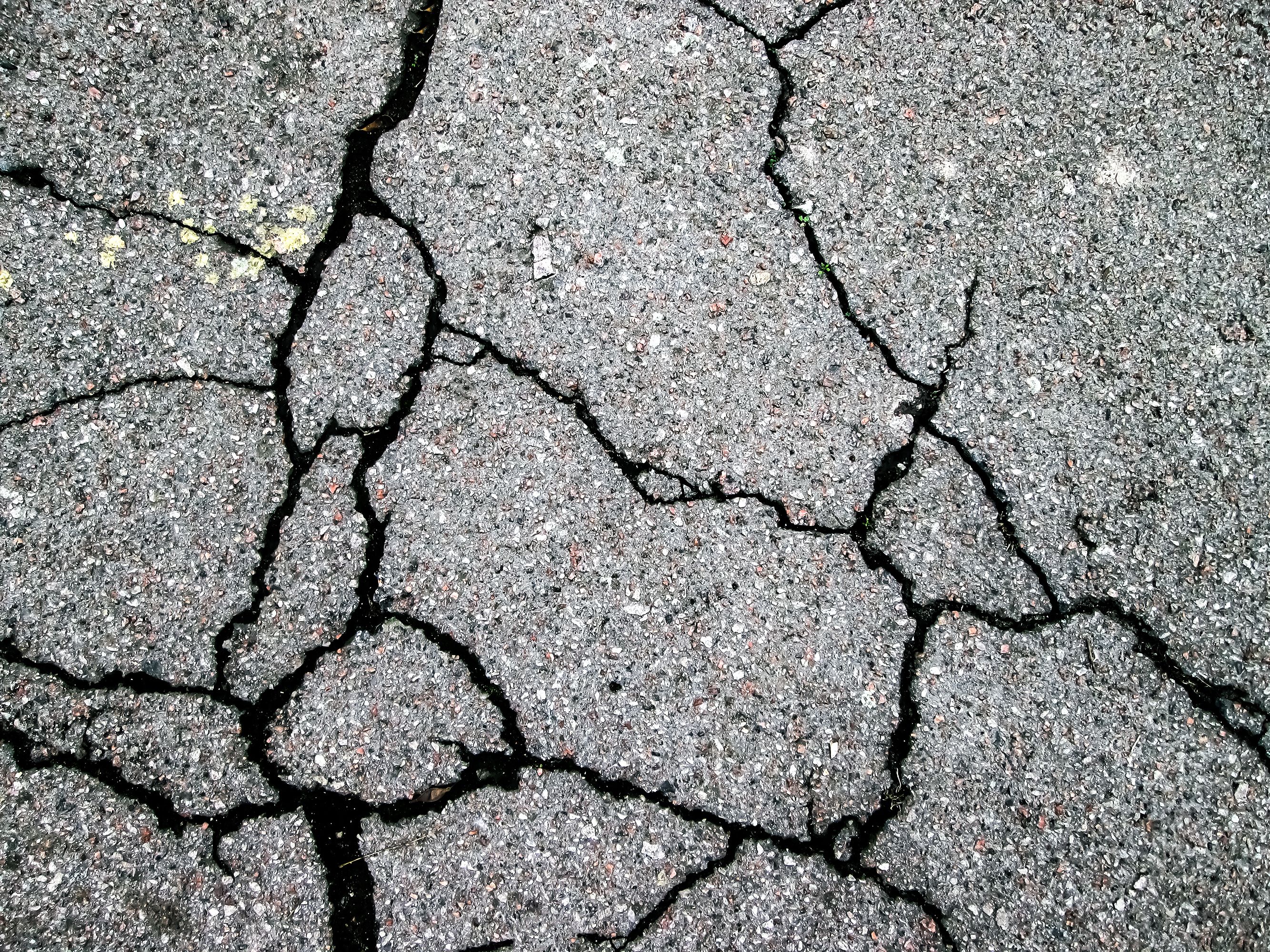 water damaged asphalt