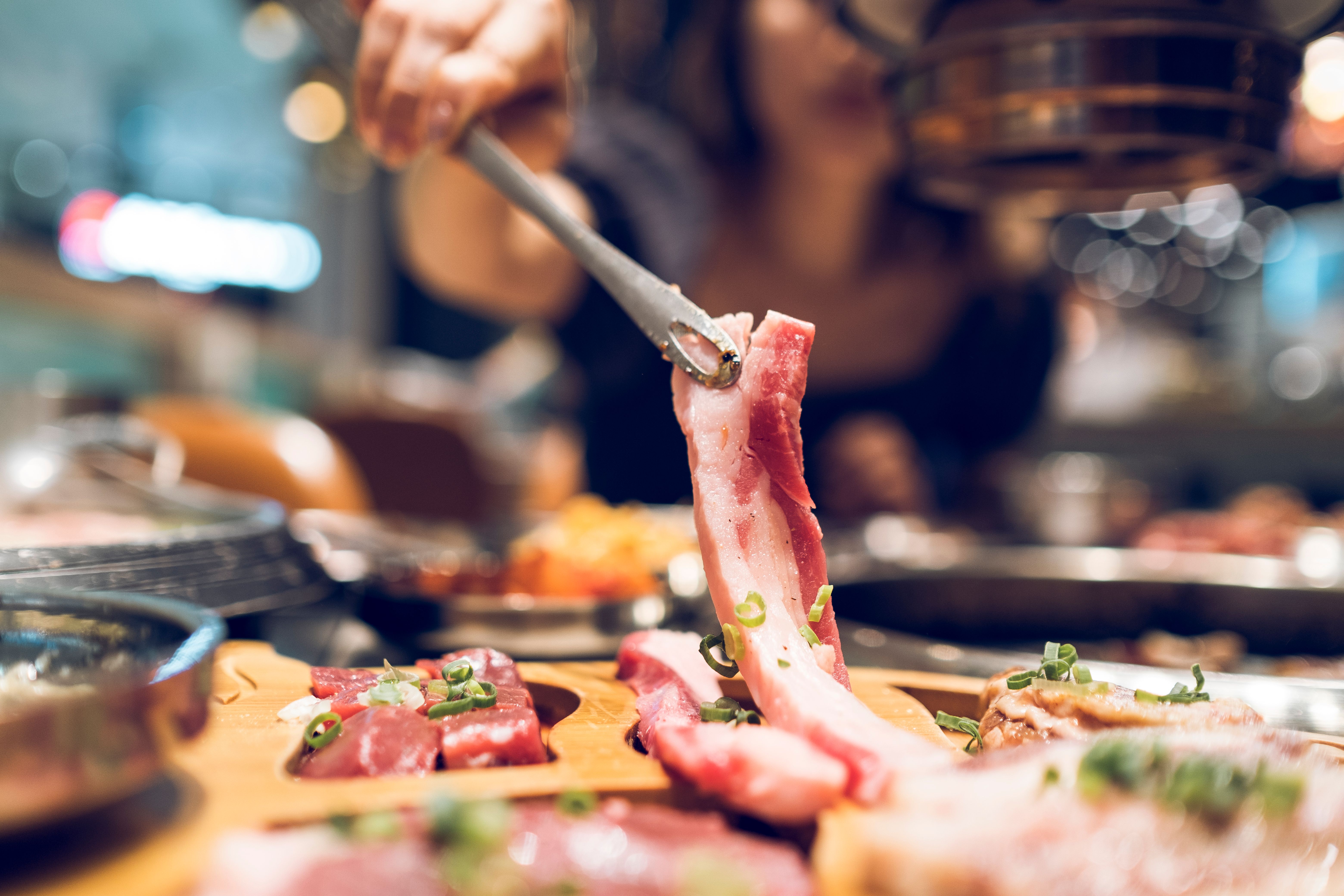 Korean BBQ with full side dishes Korean BBQ with full side dishes