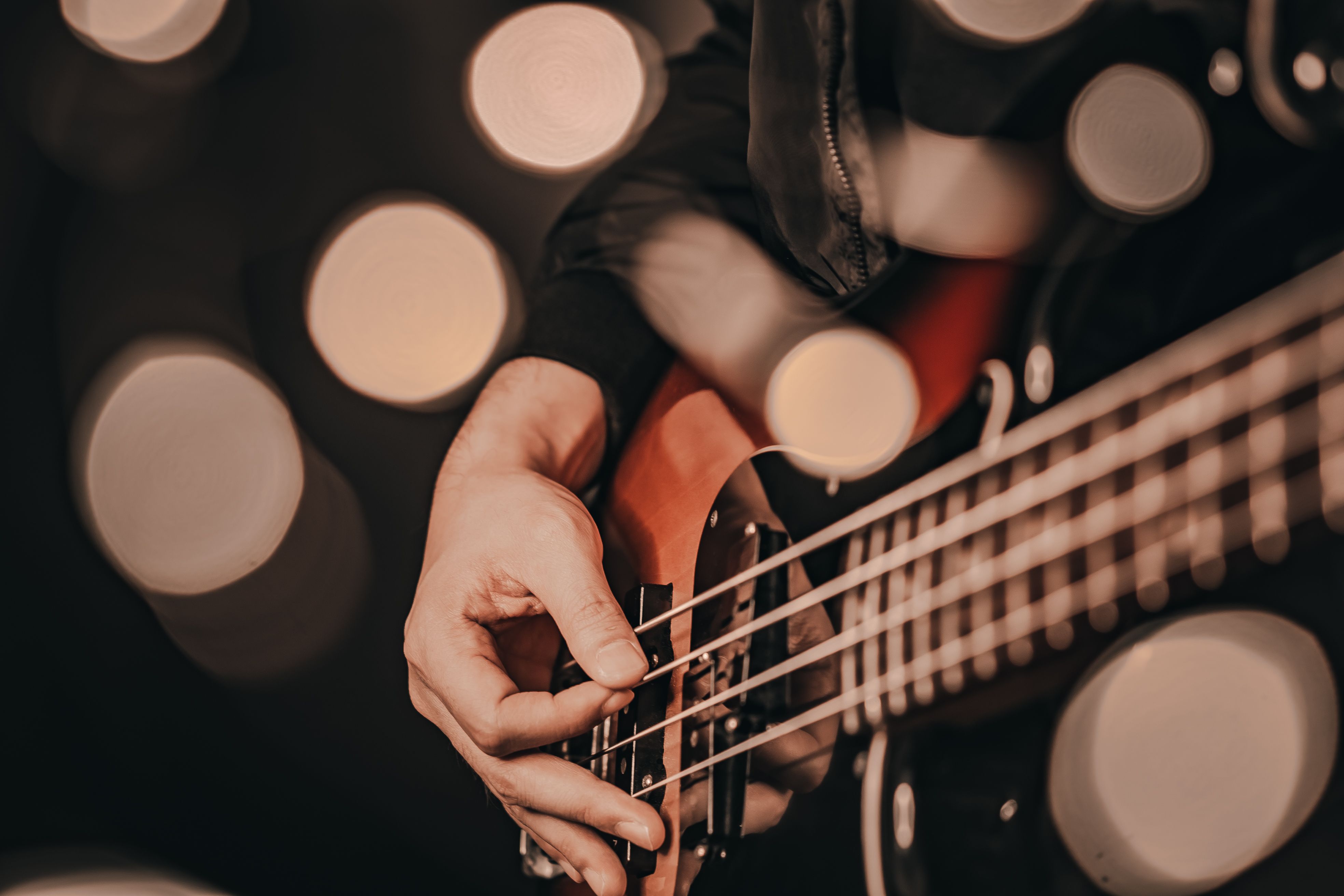 bass guitar close up