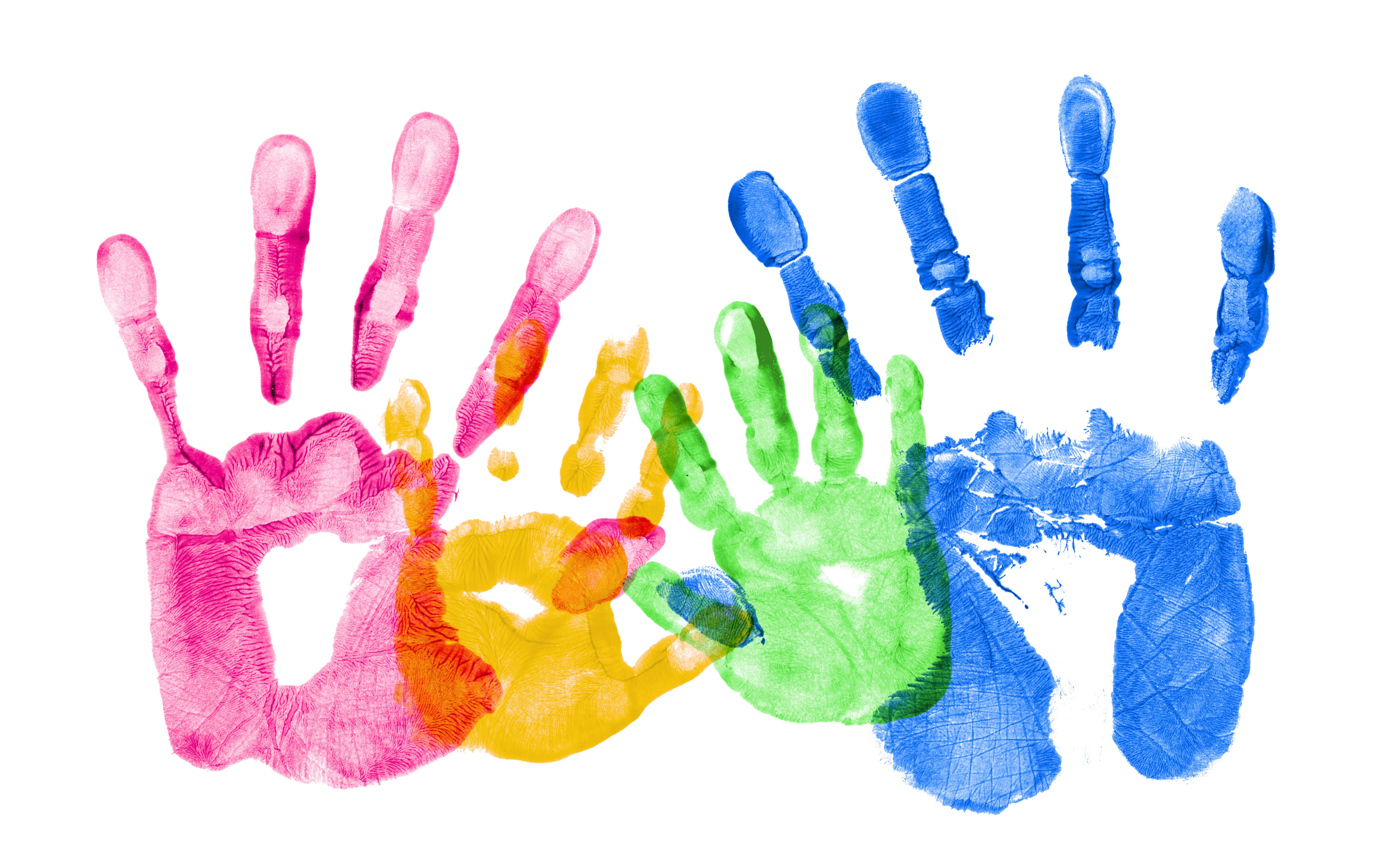 Colorful Hand Prints of a Family Colorful Hand Prints of a Family