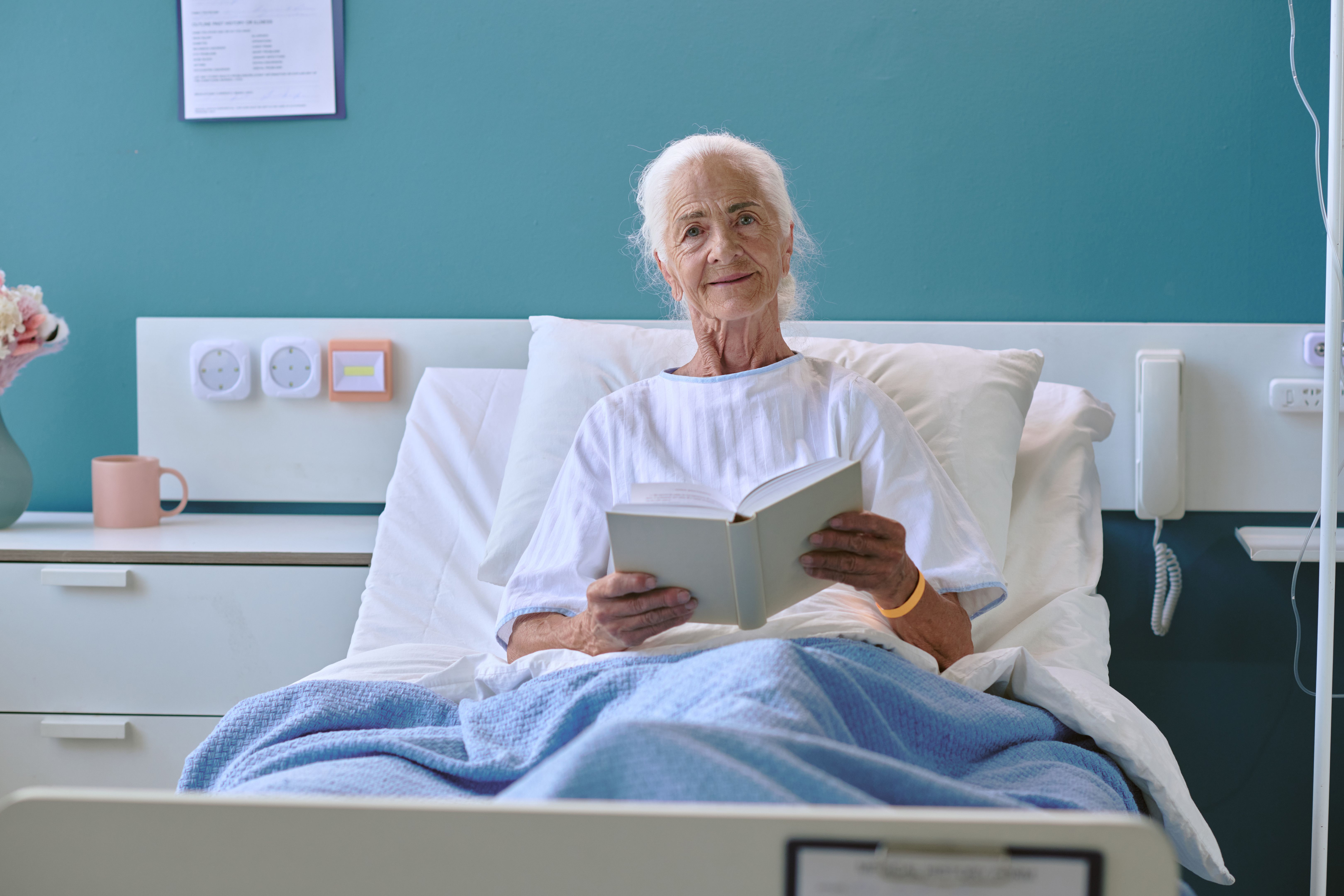 reading book hospital