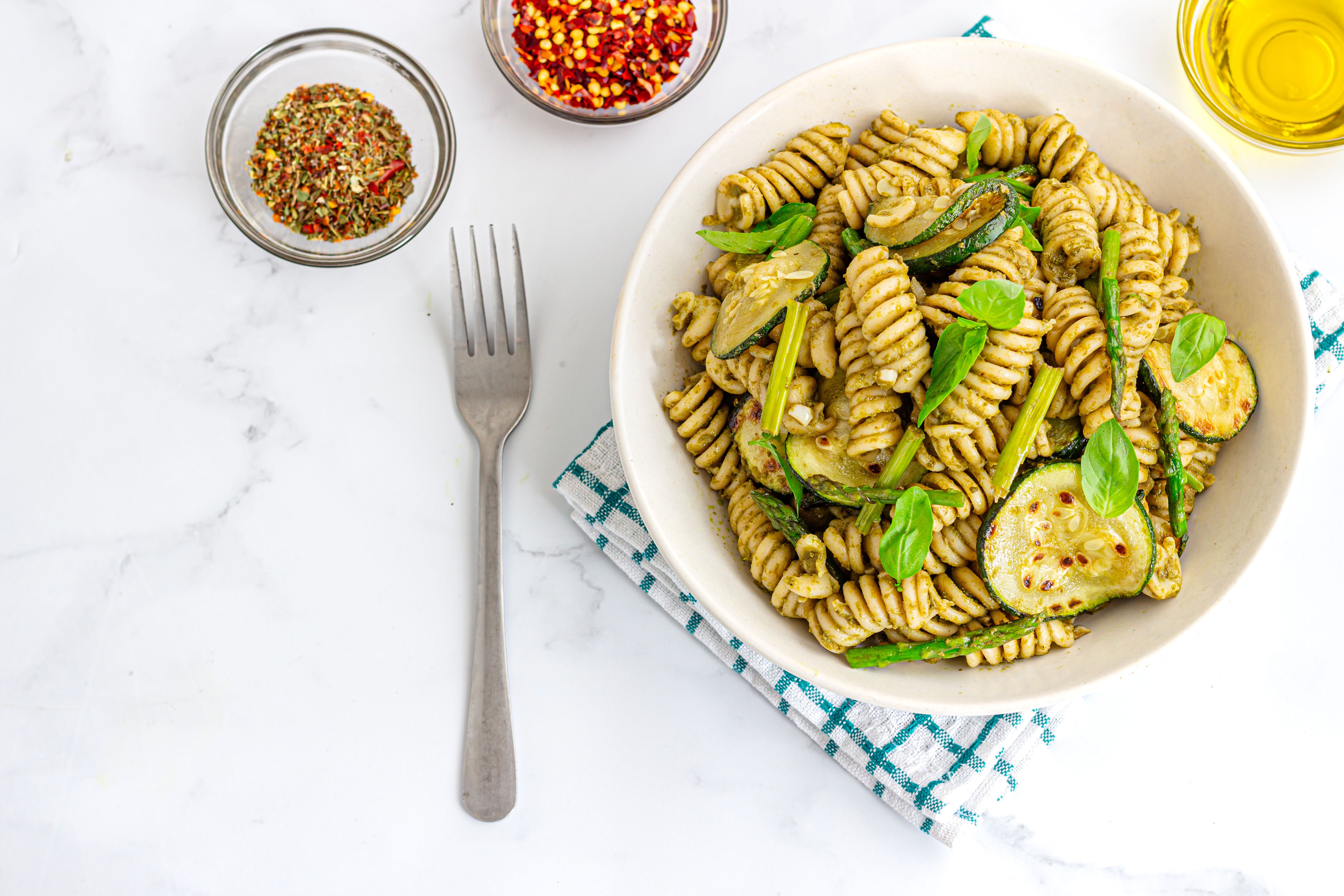 cooked pasta plate
