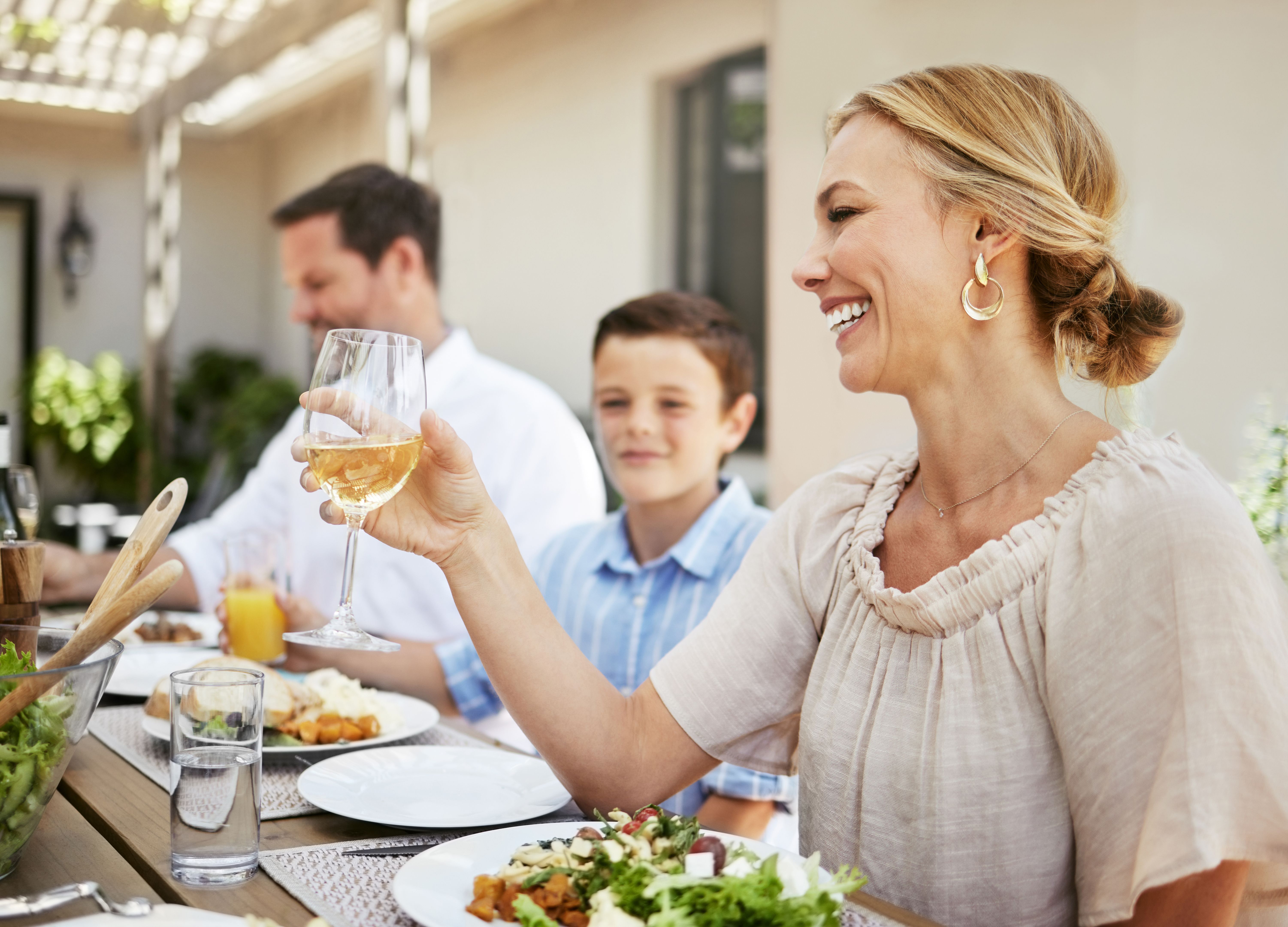 happy family eating