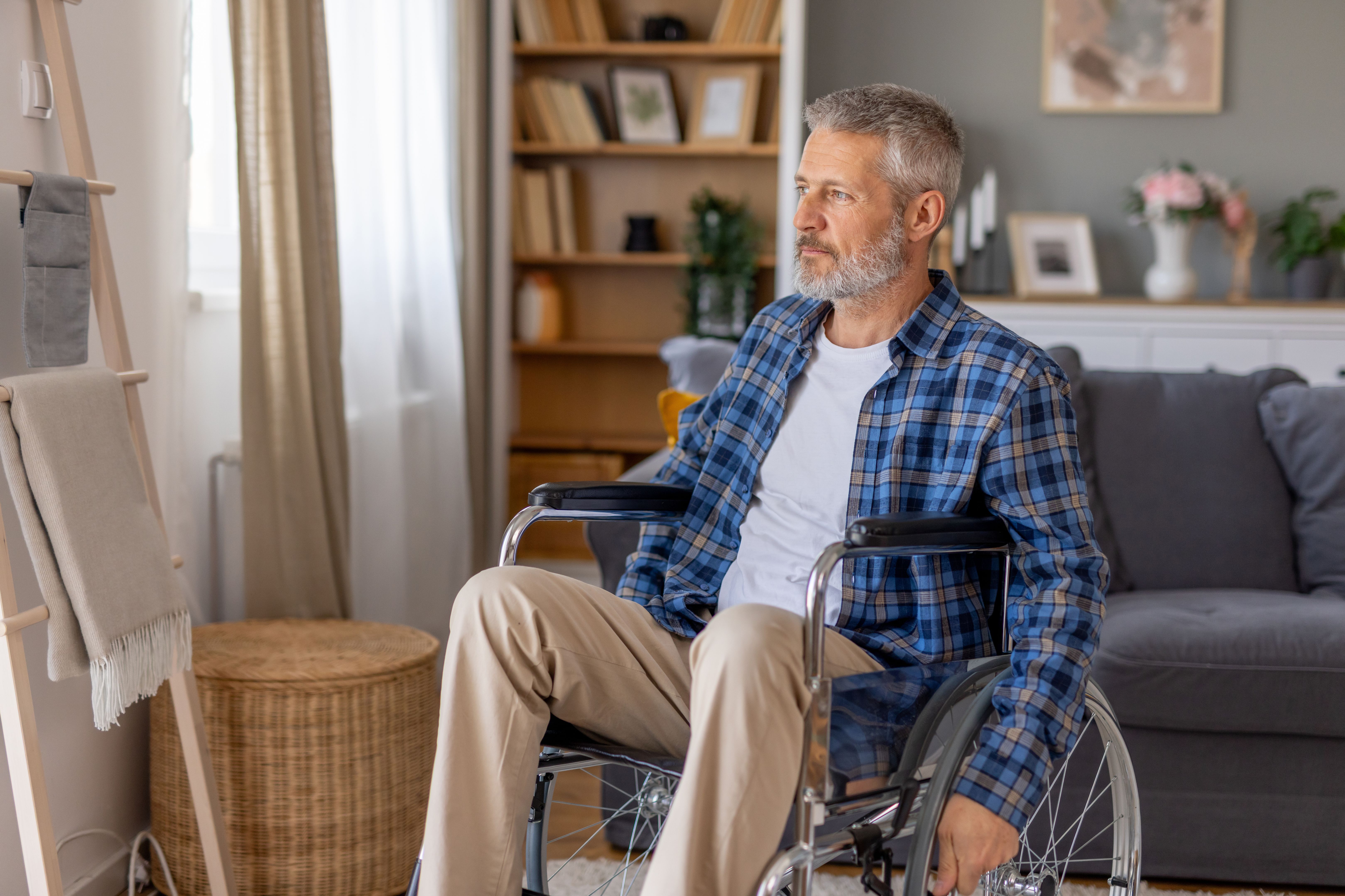 veteran contemplating