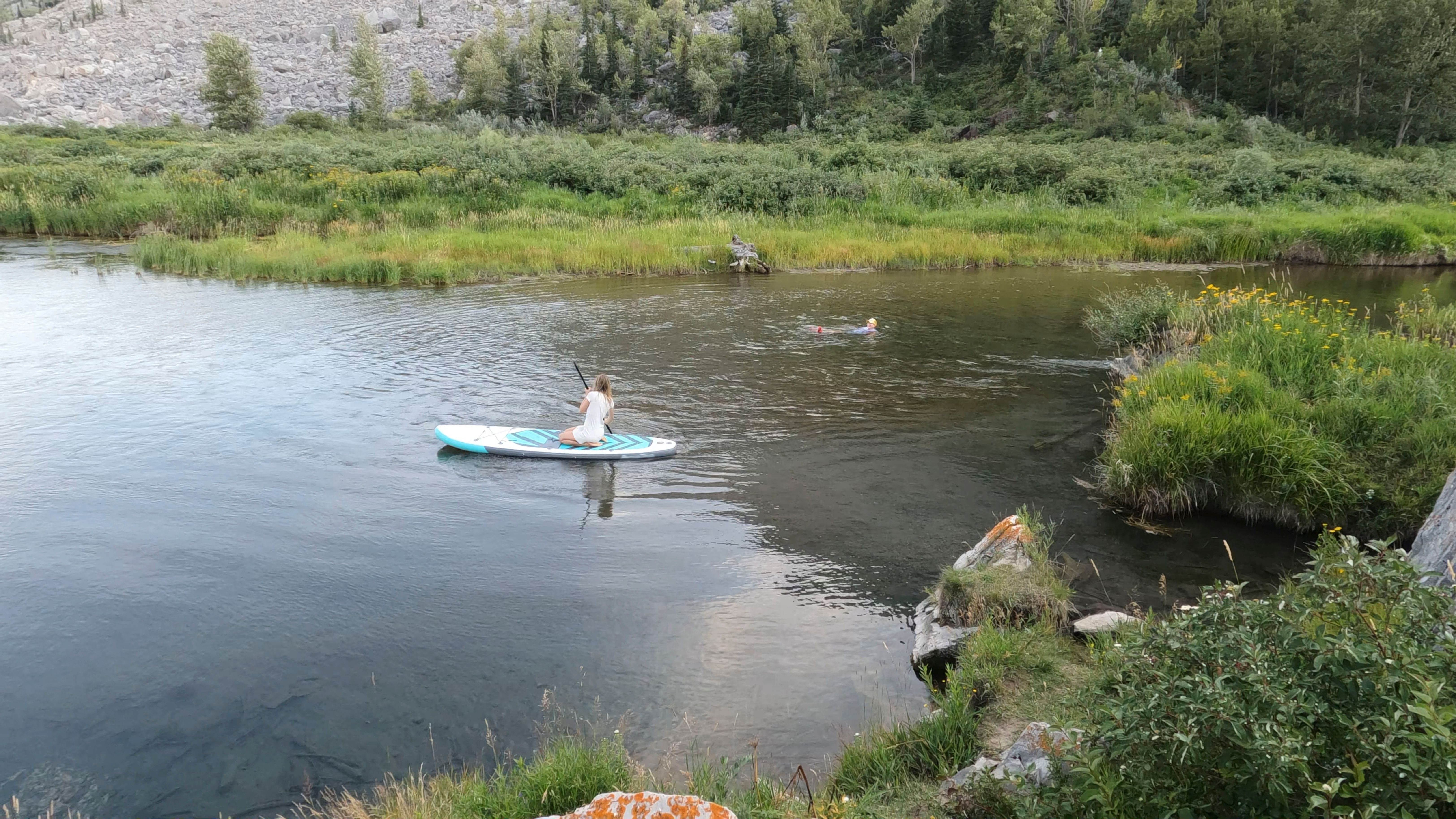 paddleboarders exploring