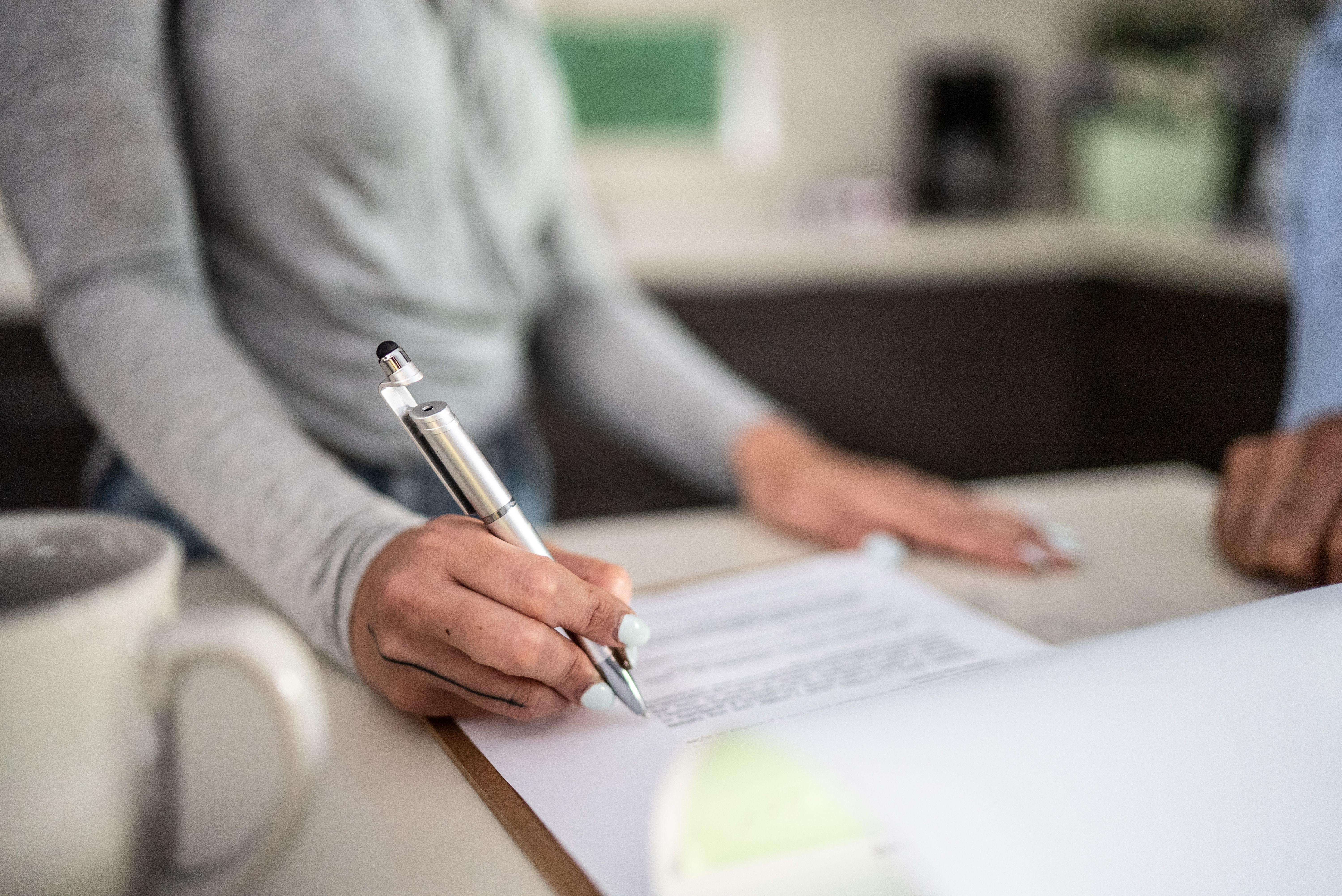 filling out documents