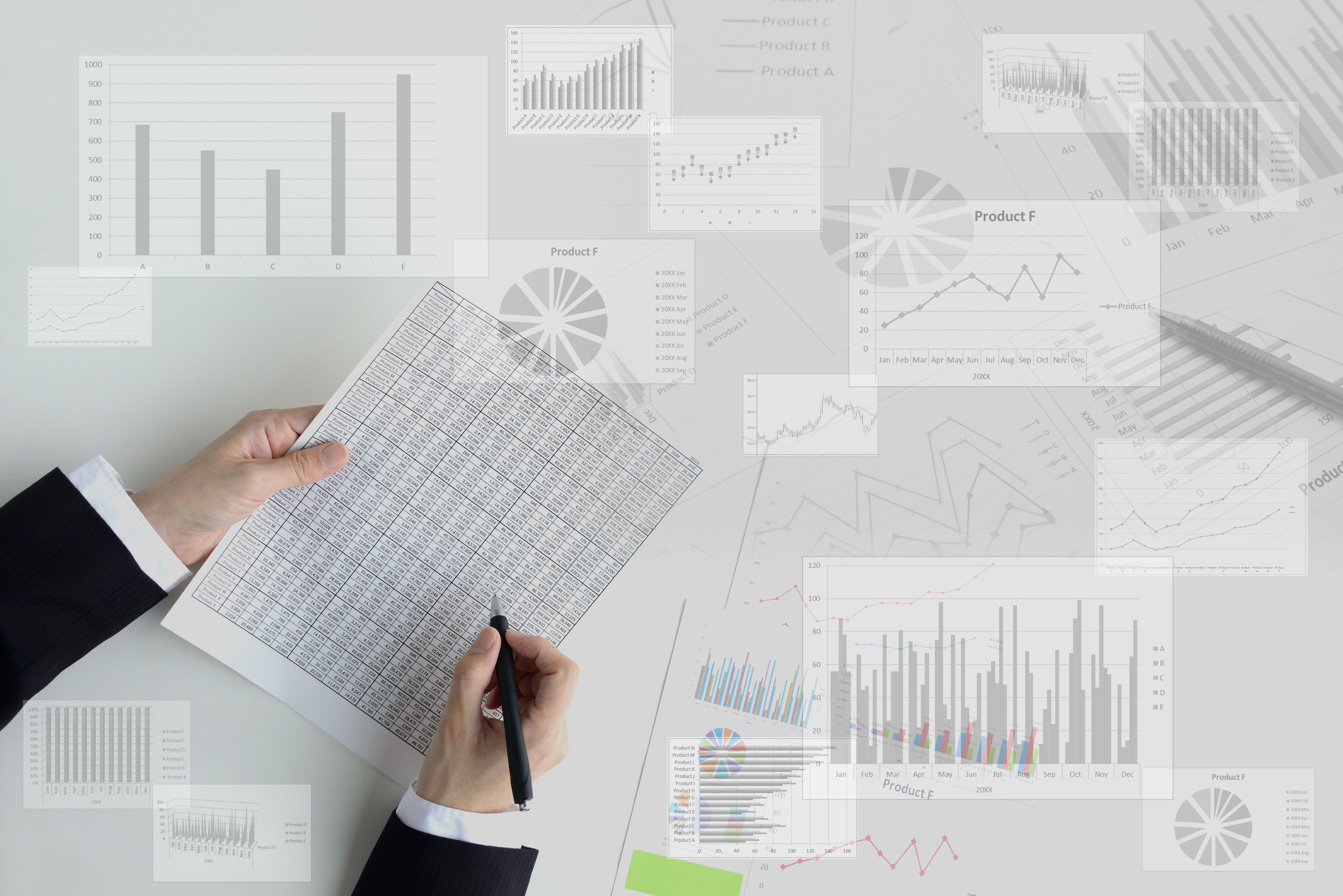 Business concepts, marketing and analyzing